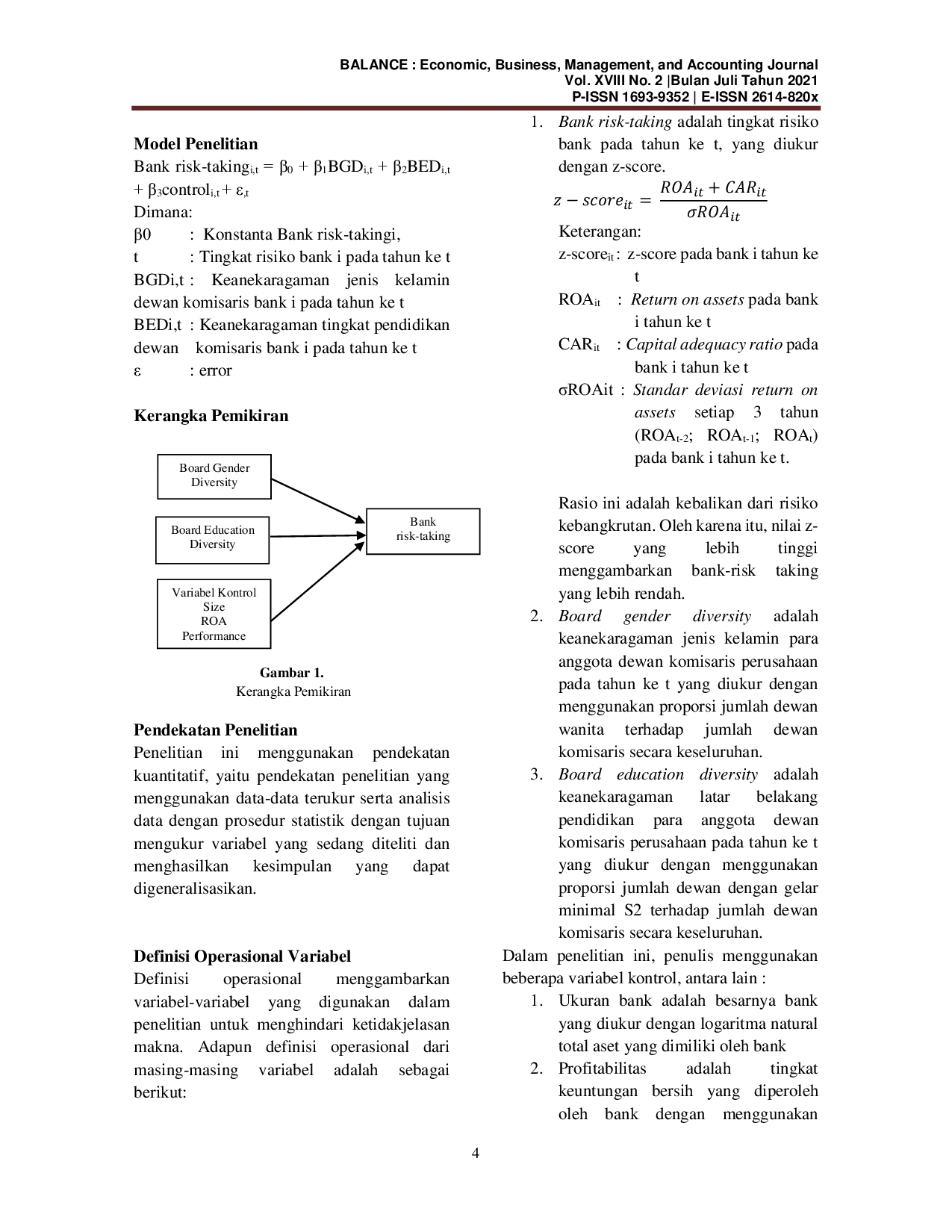 JURIS Board Gender Diversity Dan Board Education Diversity terhadap Bank Risk Taking
