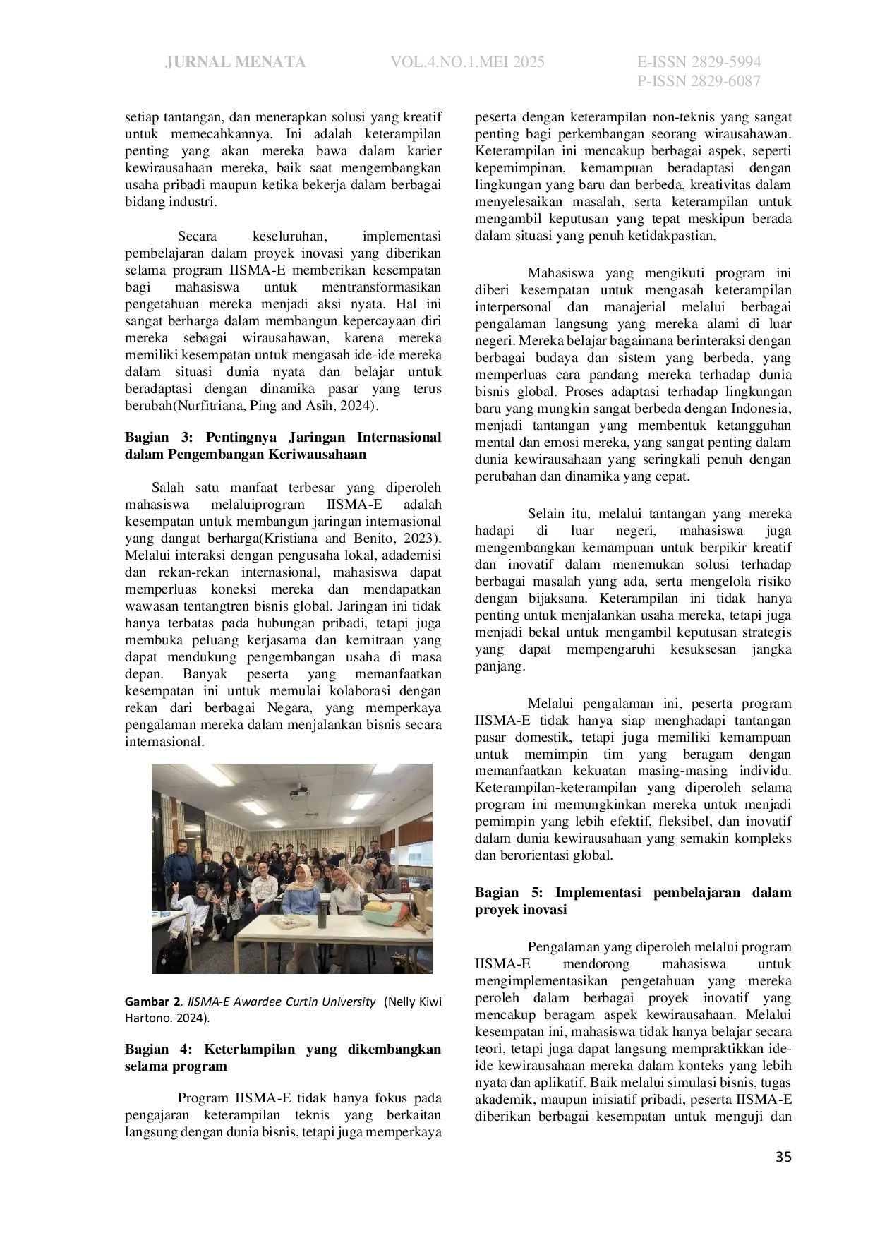 JURIS Kontribusi IISMA Terhadap Pengembangan Keterampilan Kewirausahaan Mahasiswa Indonesia