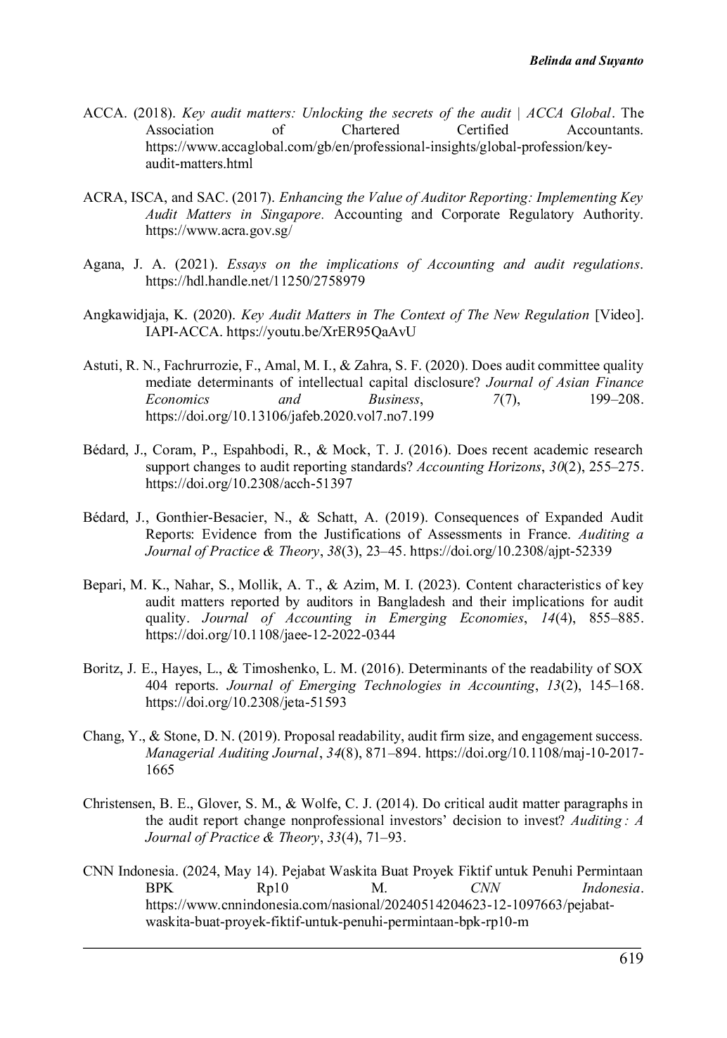 JURIS Building Trust Through Clarity The Role of Key Audit Matters in Enhancing Financial Reporting Integrity for State Owned Construction Companies BUMN Karya