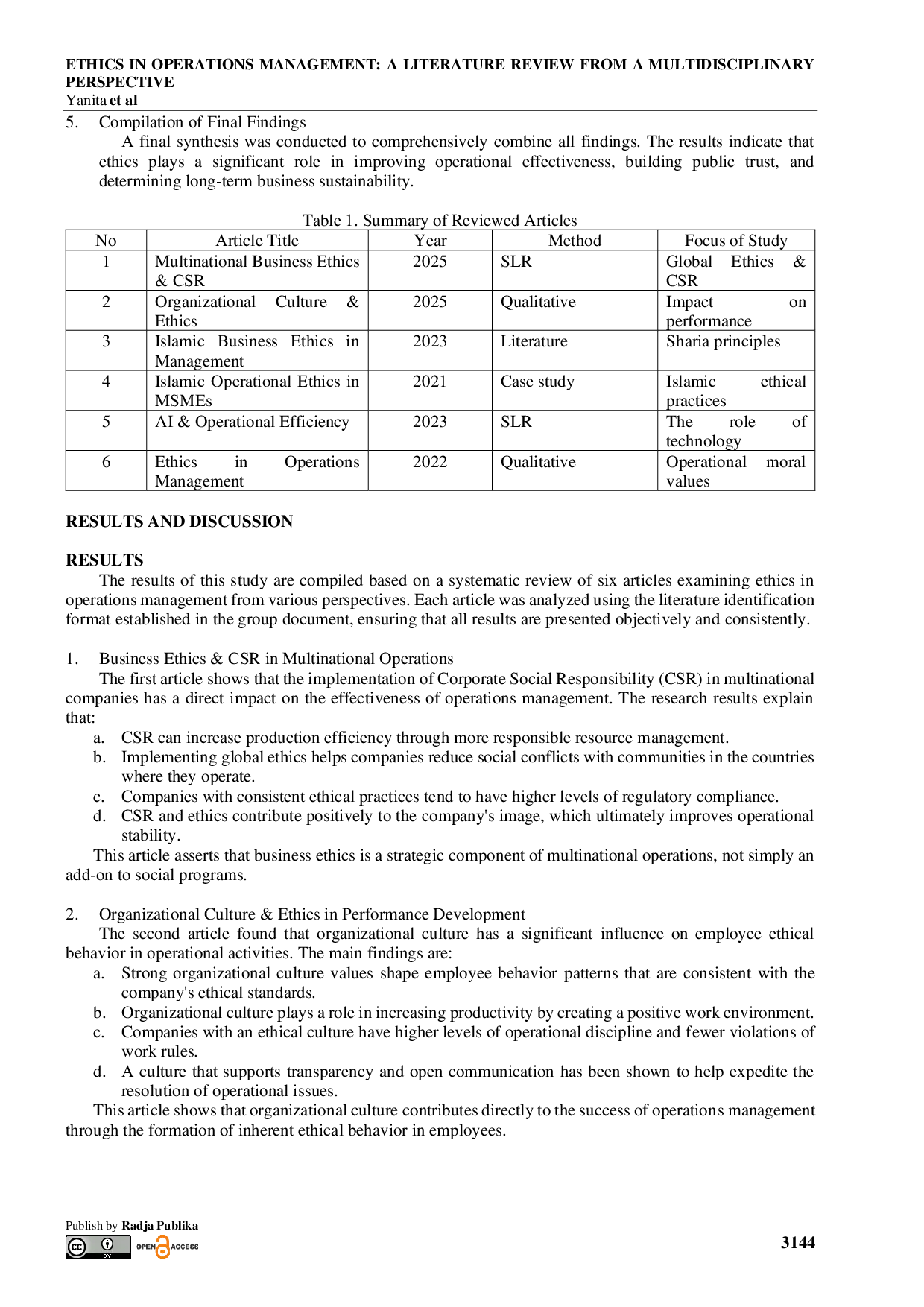 JURIS Ethics in Operations Management A Literature Review from a Multidisciplinary Perspective