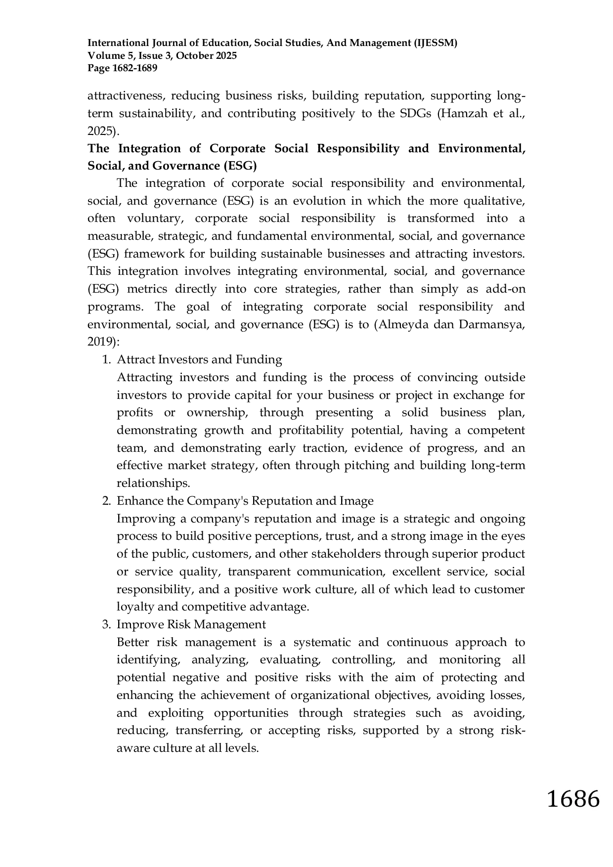 JURIS Analysis of the Integration of Corporate Social Responsibility and Environmental Social and Governance ESG