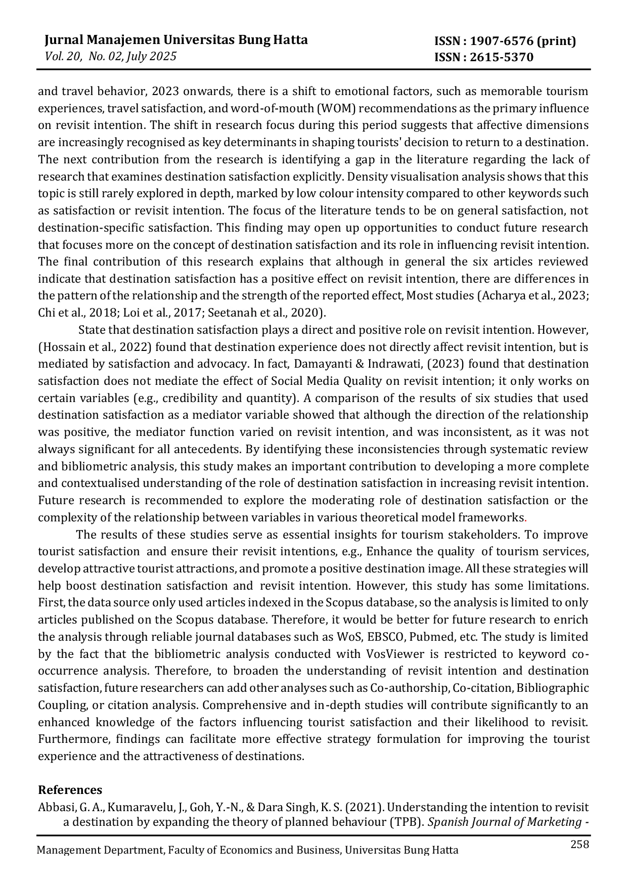 JURIS Destination Satisfaction and Revisit Intention Insights From A Systematic Literature Review Of Tourism Research