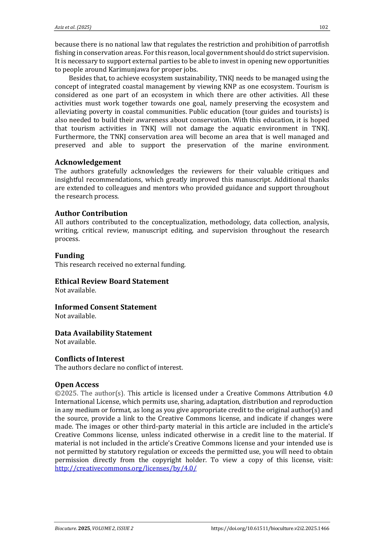 JURIS The role of humans in the sustainability of marine ecosystems A case study on the conservation of parrotfish and its ecological impact