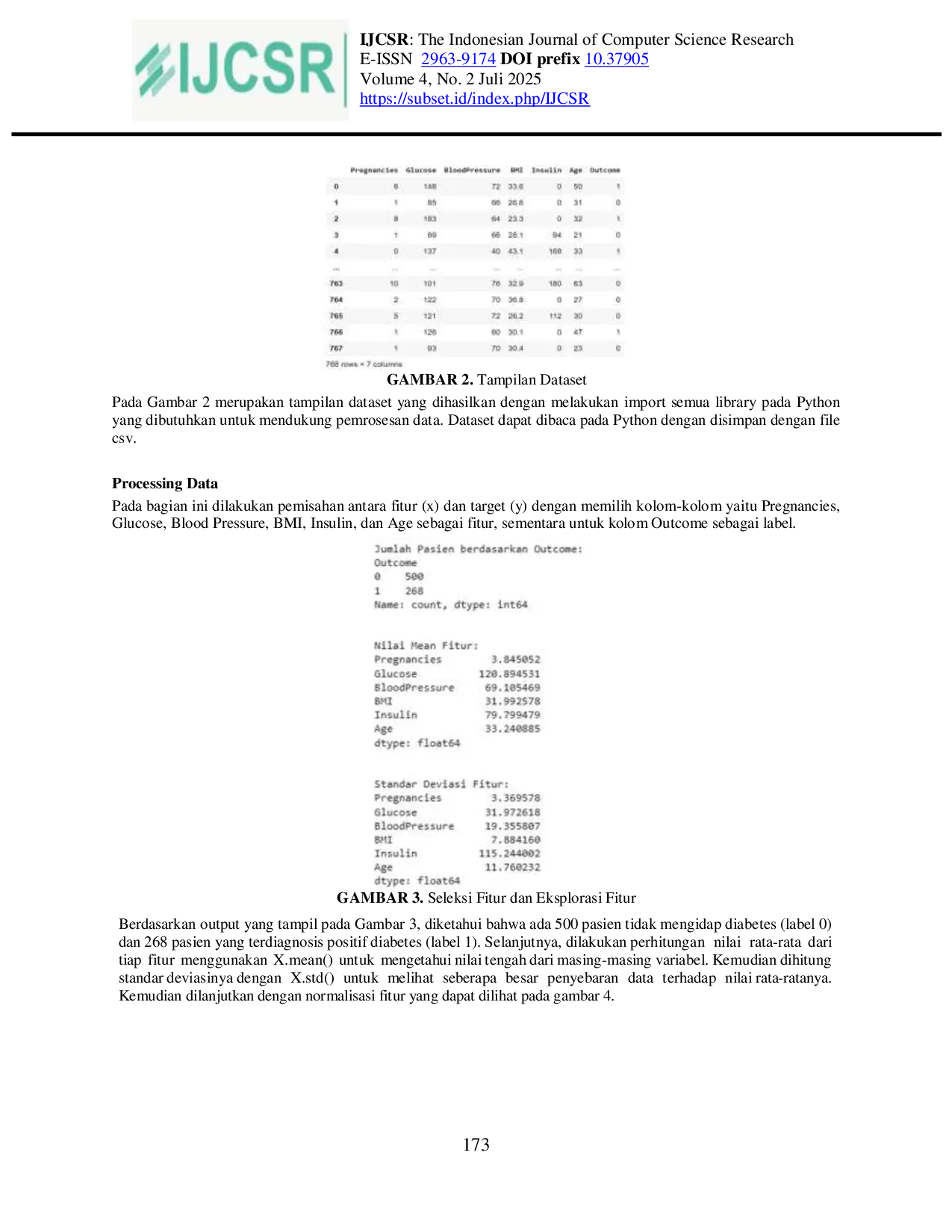 JURIS Studi Kinerja Algoritma K Nearest Neighbors KNN untuk Klasifikasi Pasien Diabetes
