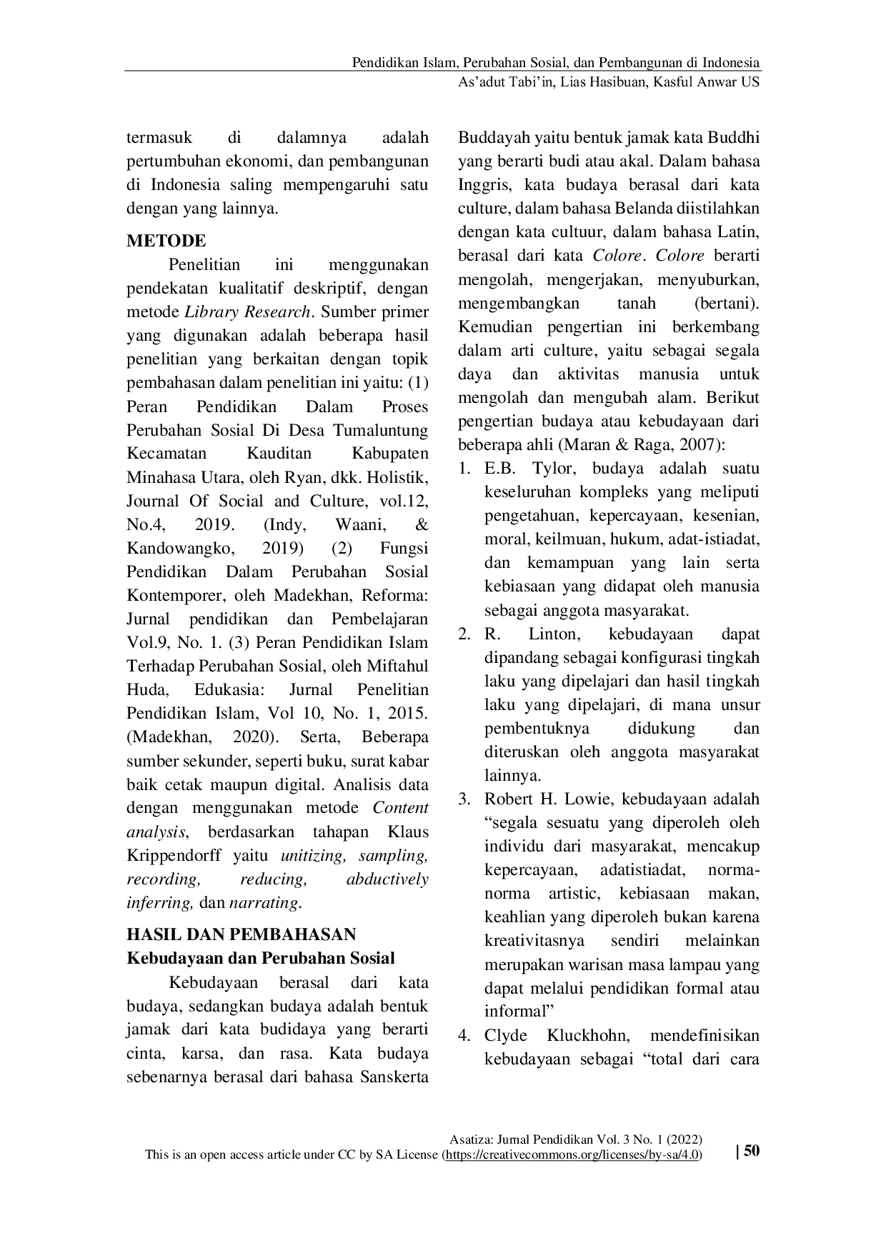 JURIS Pendidikan Islam Perubahan Sosial dan Pembangunan di Indonesia