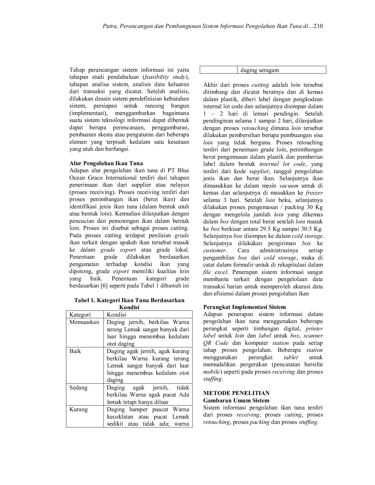 JURIS Perancangan Dan Pembangunan Sistem Informasi Pengolahan Ikan Tuna Di PT Blue Ocean Grace International