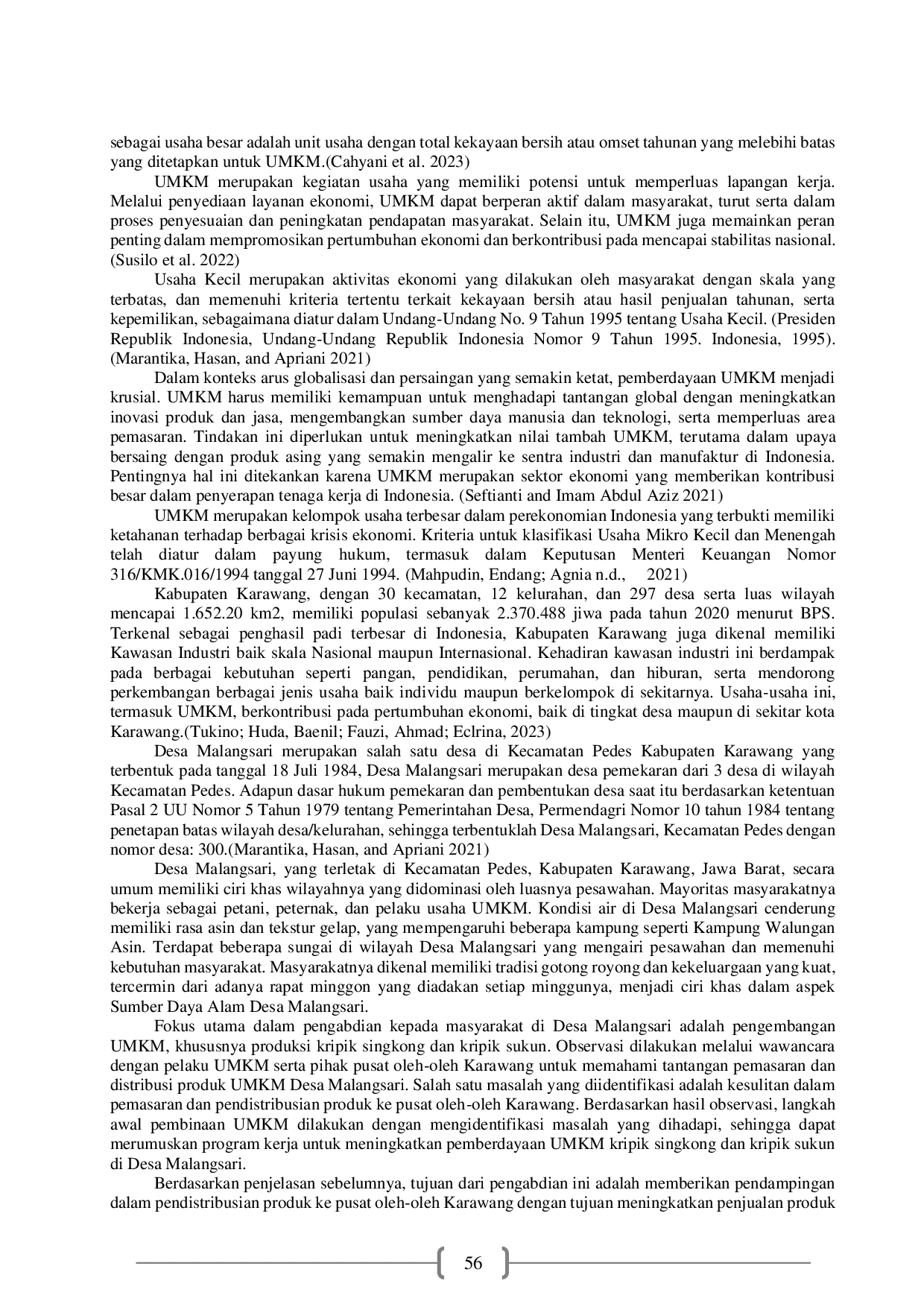 JURIS Assistance in the Distribution of Micro Small and Medium Enterprises MSME Products in Efforts to Increase Sales in Malangsari Village