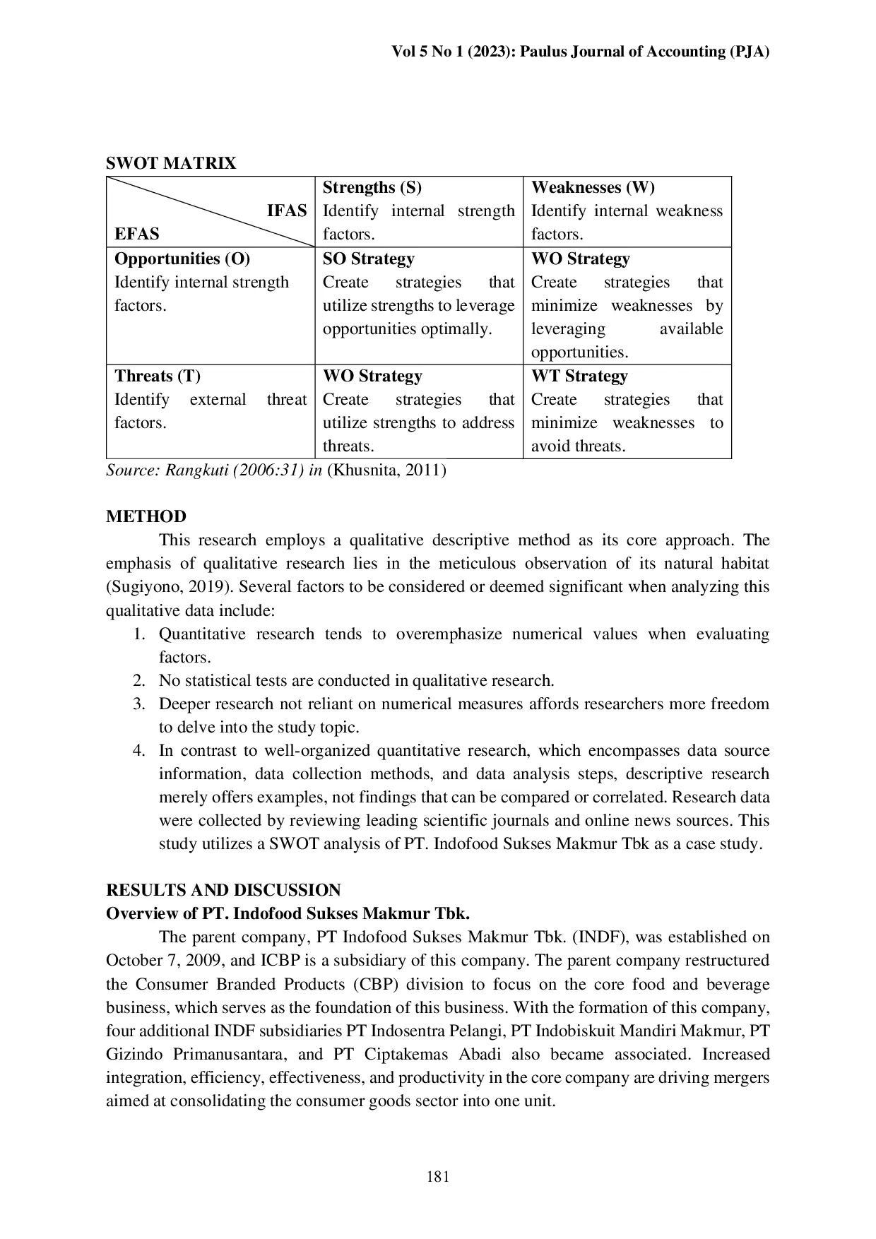 juris SWOT Analysis Of PT Indofood Sukses Makmur Tbk