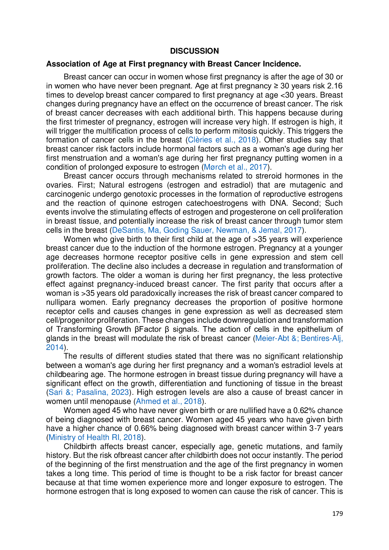 JURIS Review of Risk Factors in Breast Cancer Incidence The Main Role of the Age at First Pregnancy