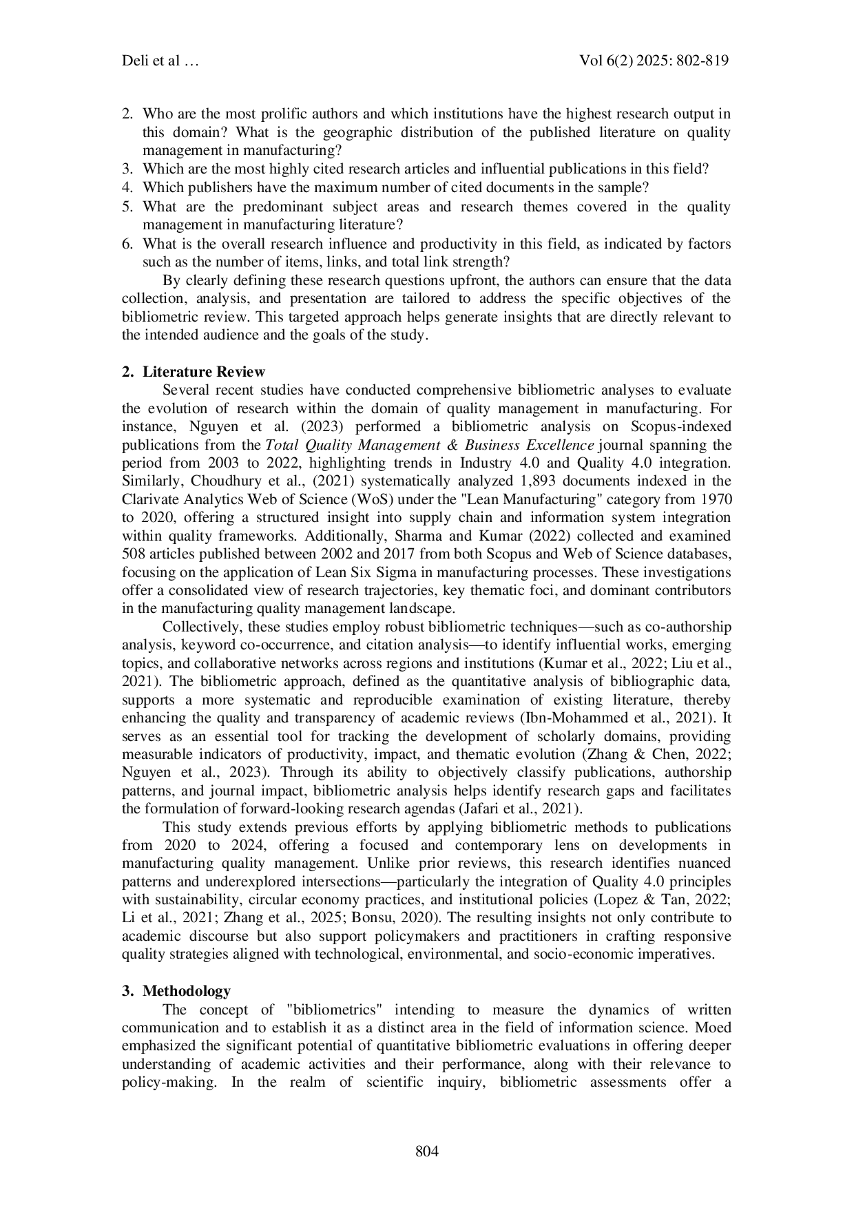 JURIS Bibliometric Analysis for Quality Management in The Manufacturing Sector 2020 to 2024