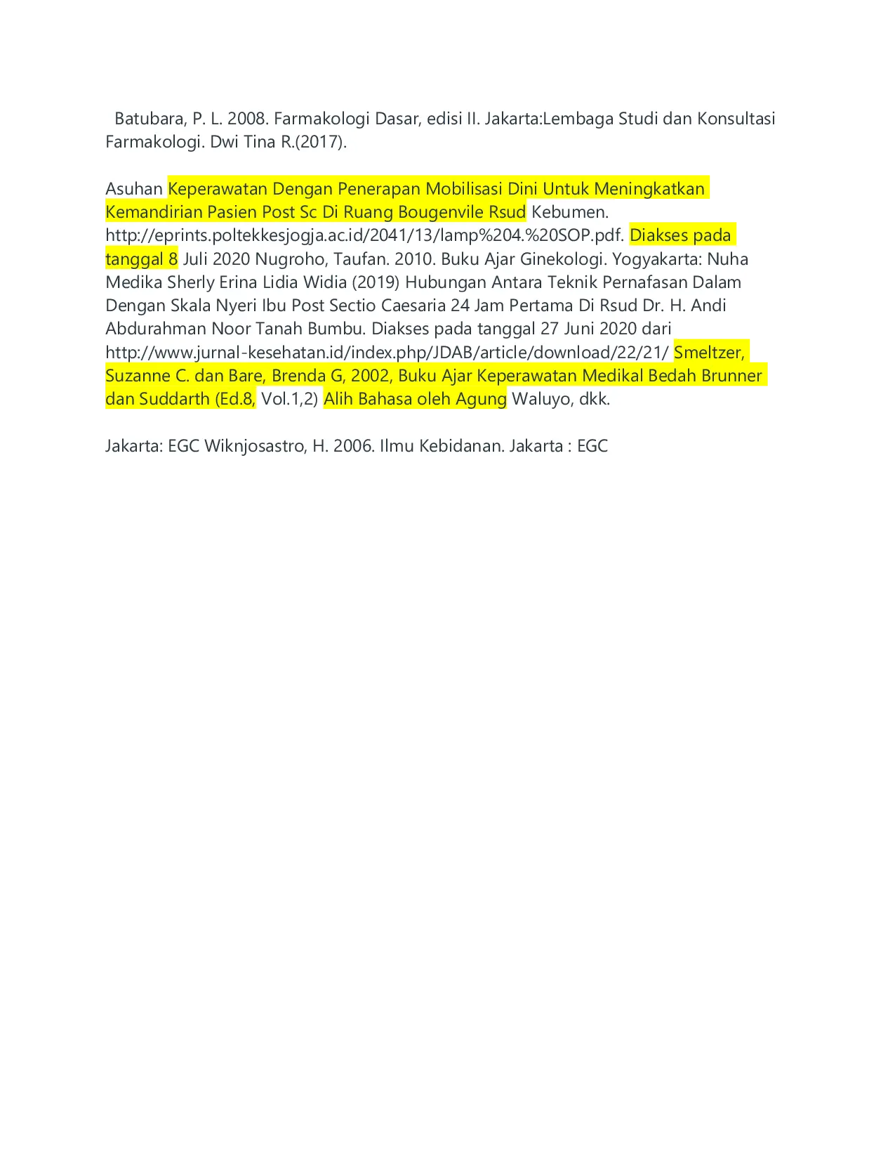 JURIS Tekhnik Non Farmakologi Mobilisasi Dini Pada Nyeri Post Sc