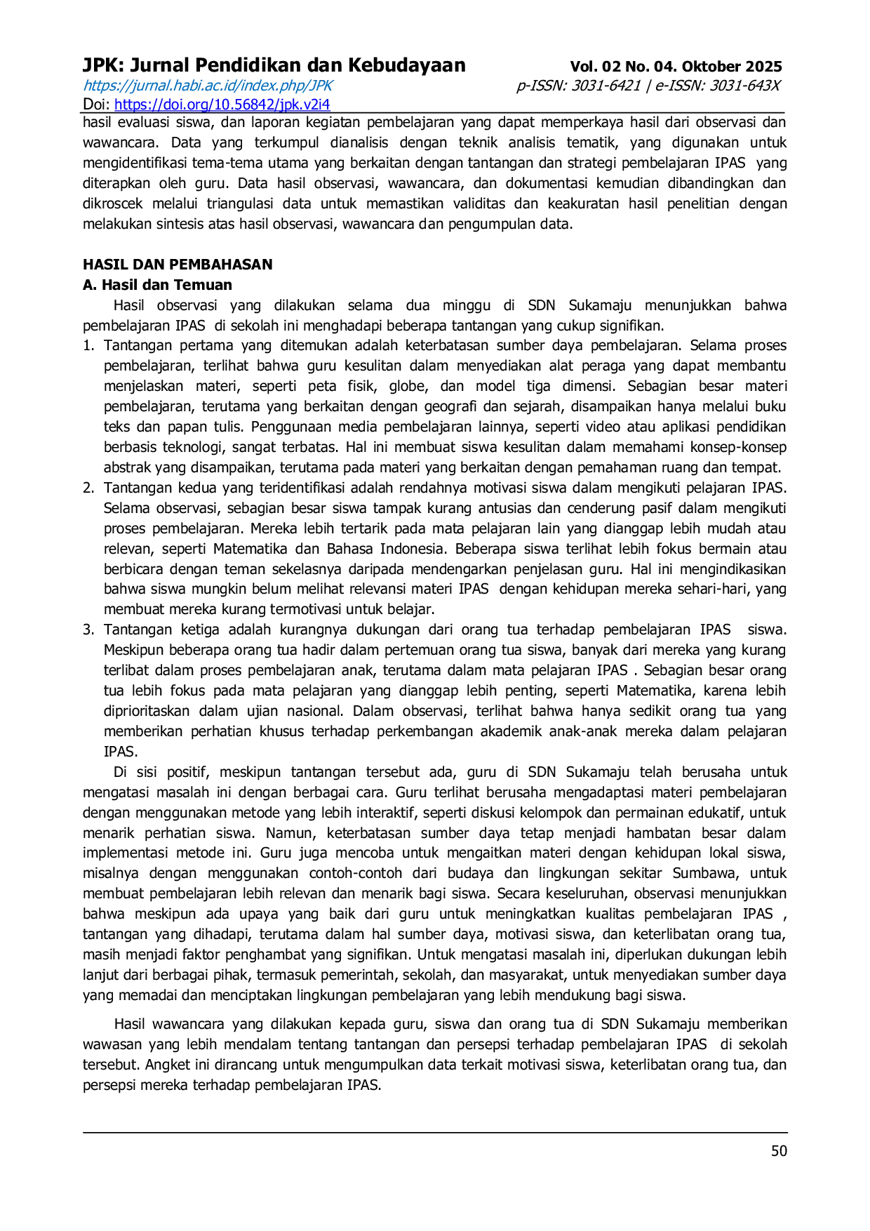 JURIS Strategi Guru IPAS dalam Menghadapi Tantangan Pembelajaran Abad 21