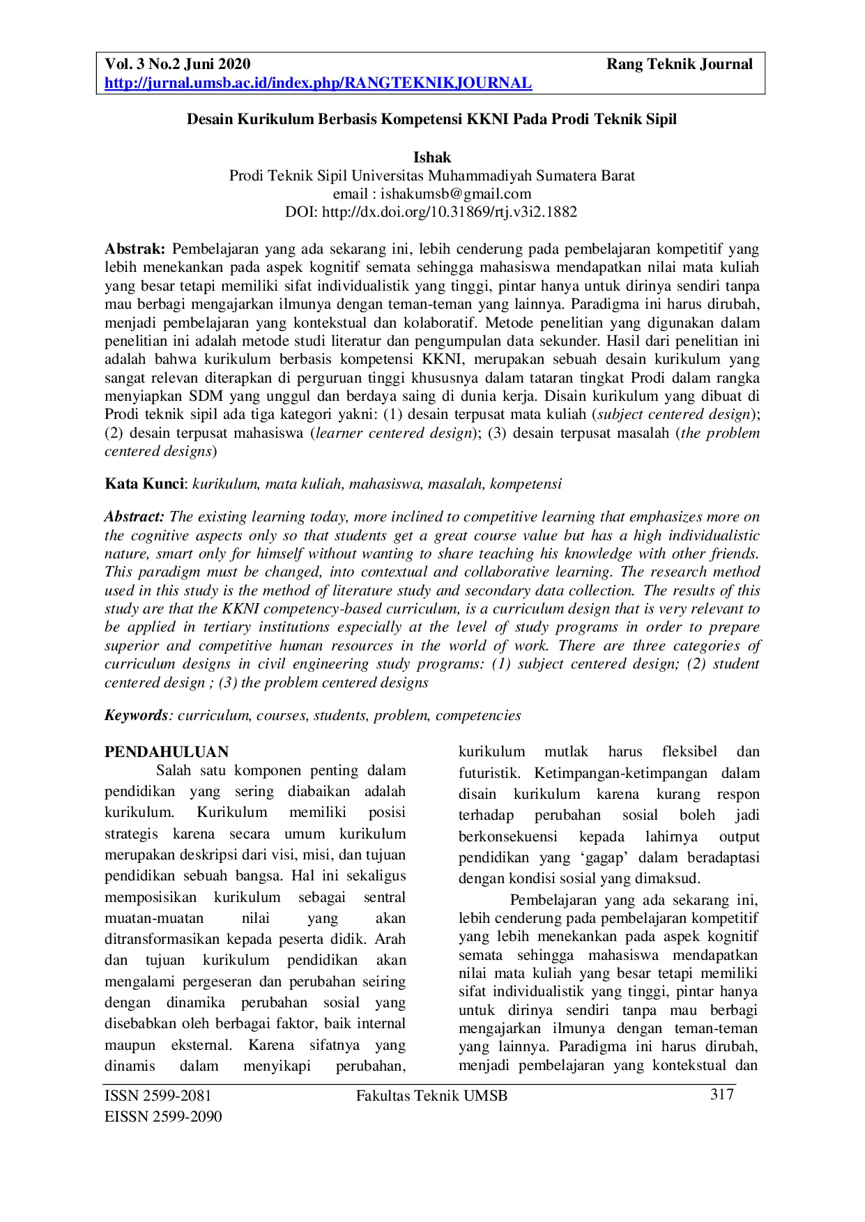 JURIS Desain Kurikulum Berbasis Kompetensi KKNI Pada Prodi Teknik Sipil