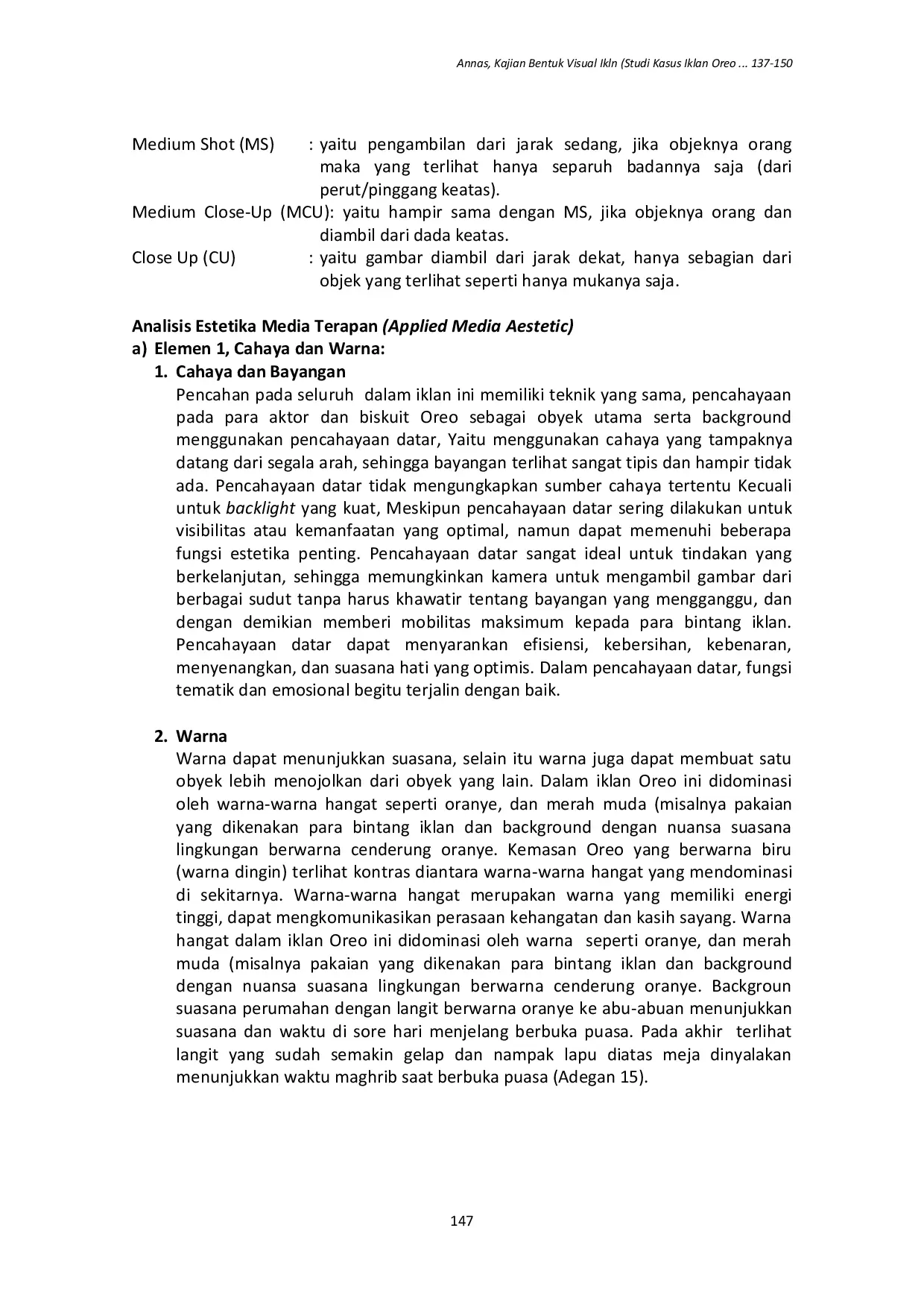 JURIS Kajian Bentuk Visual Iklan Studi Kasus Iklan Oreo Versi Bayangkan Kuberi Oreo Saat Ramadhan