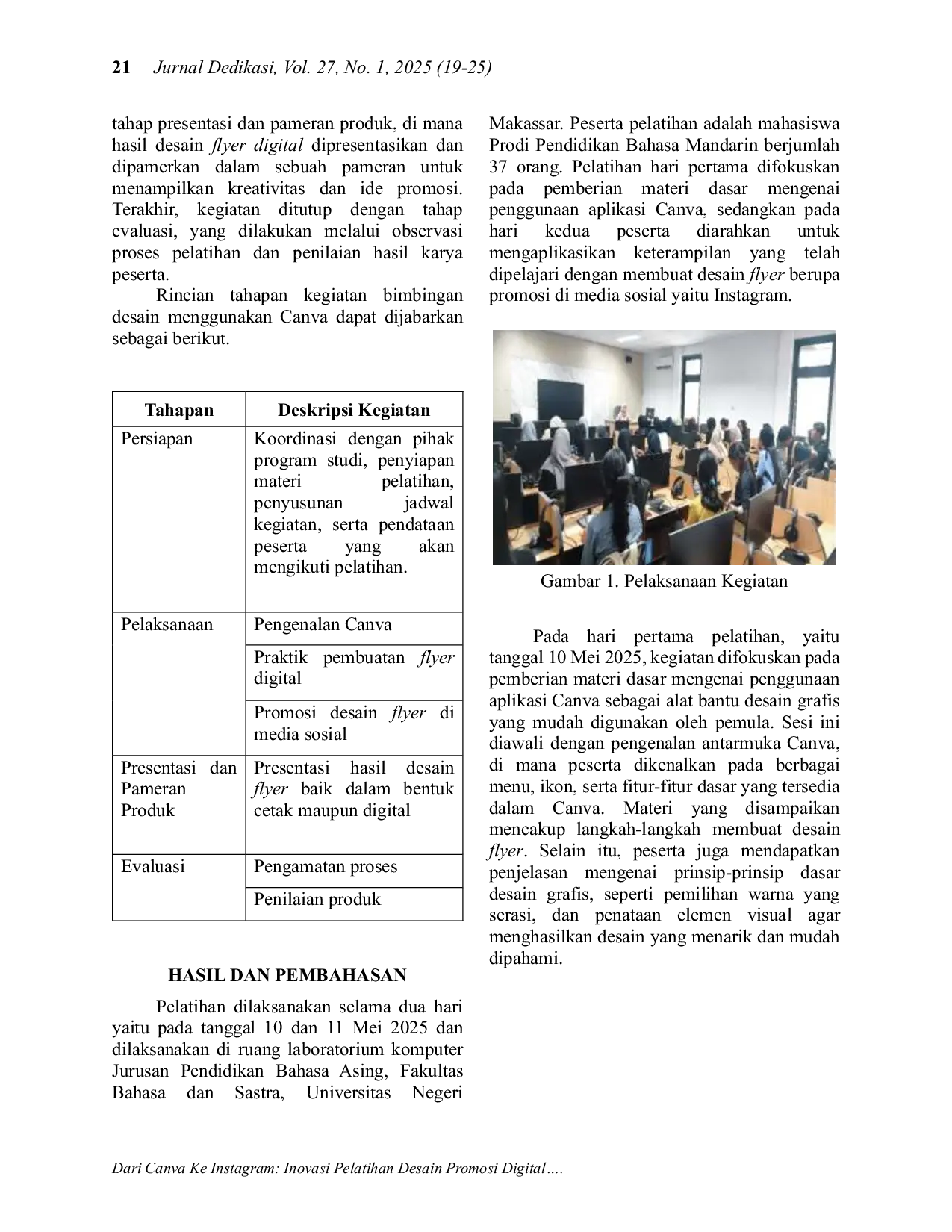 JURIS Dari Canva Ke Instagram Inovasi Pelatihan Desain Promosi Digital Bagi Mahasiswa Pendidikan Bahasa Mandarin Universitas Negeri Makassar