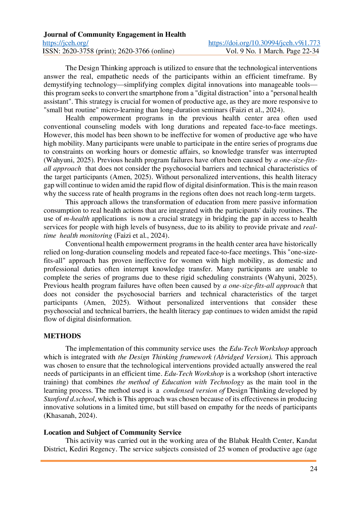 JURIS Transformation of Sedentary Behavior Towards a Digital Active Lifestyle Through a Design Thinking Approach in Women Of Productive Age