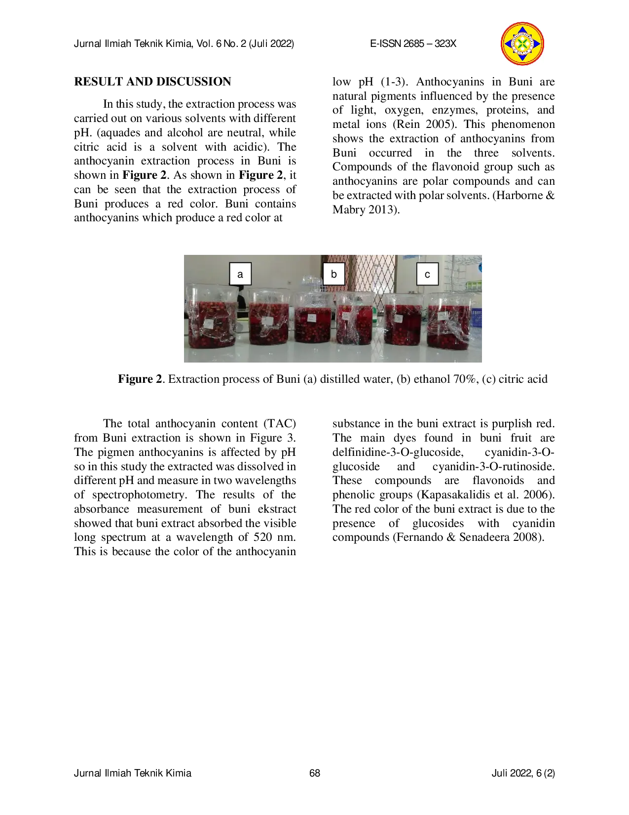 JURIS The Effect of Solvent on The Extraction of Anthocyanin Pigment from Buni Antidesma bunius L Spreng