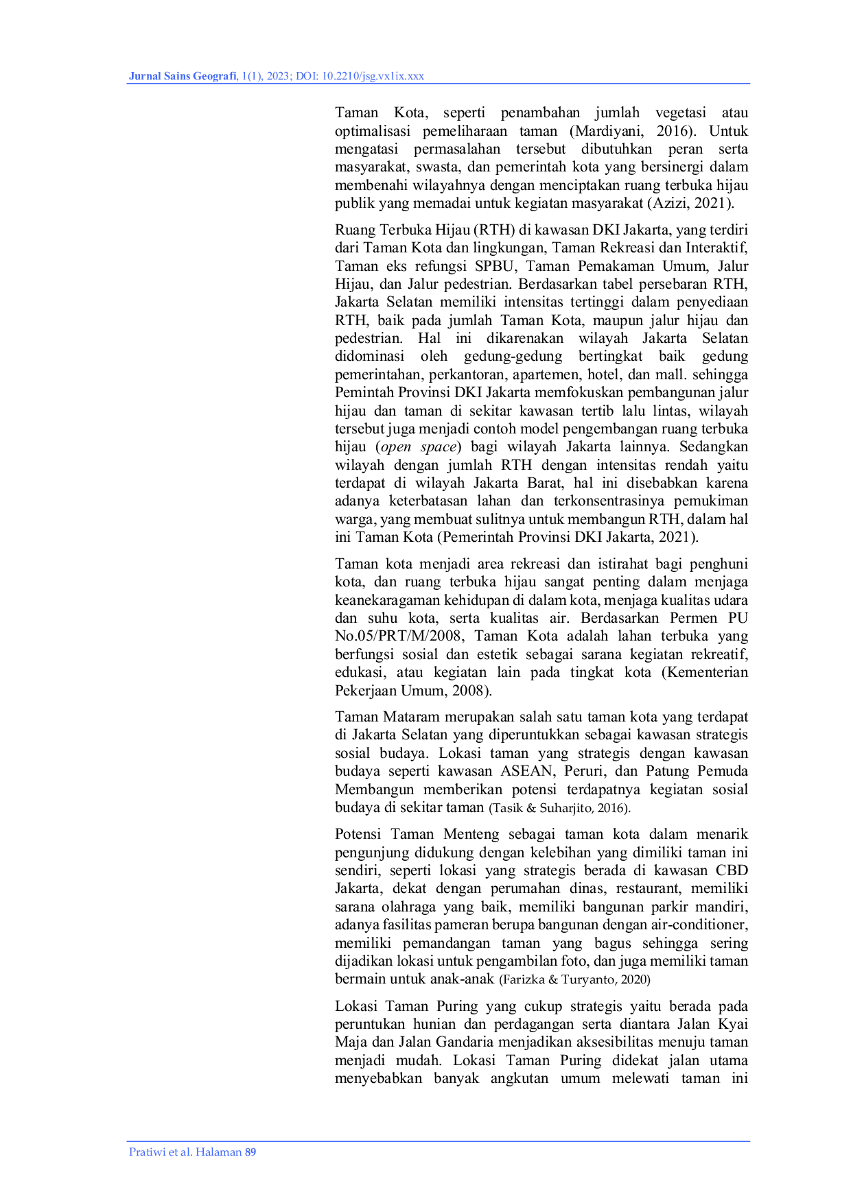 JURIS Pemetaan Taman Kota di Jakarta Selatan menggunakan Sistem Informasi Geografi sebagai Wujud Pembangunan Berkelanjutan