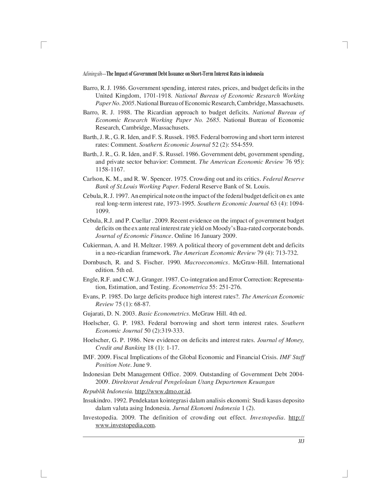 juris The Impact of Government Debt Issuance on Short Term interest rates in Indonesia
