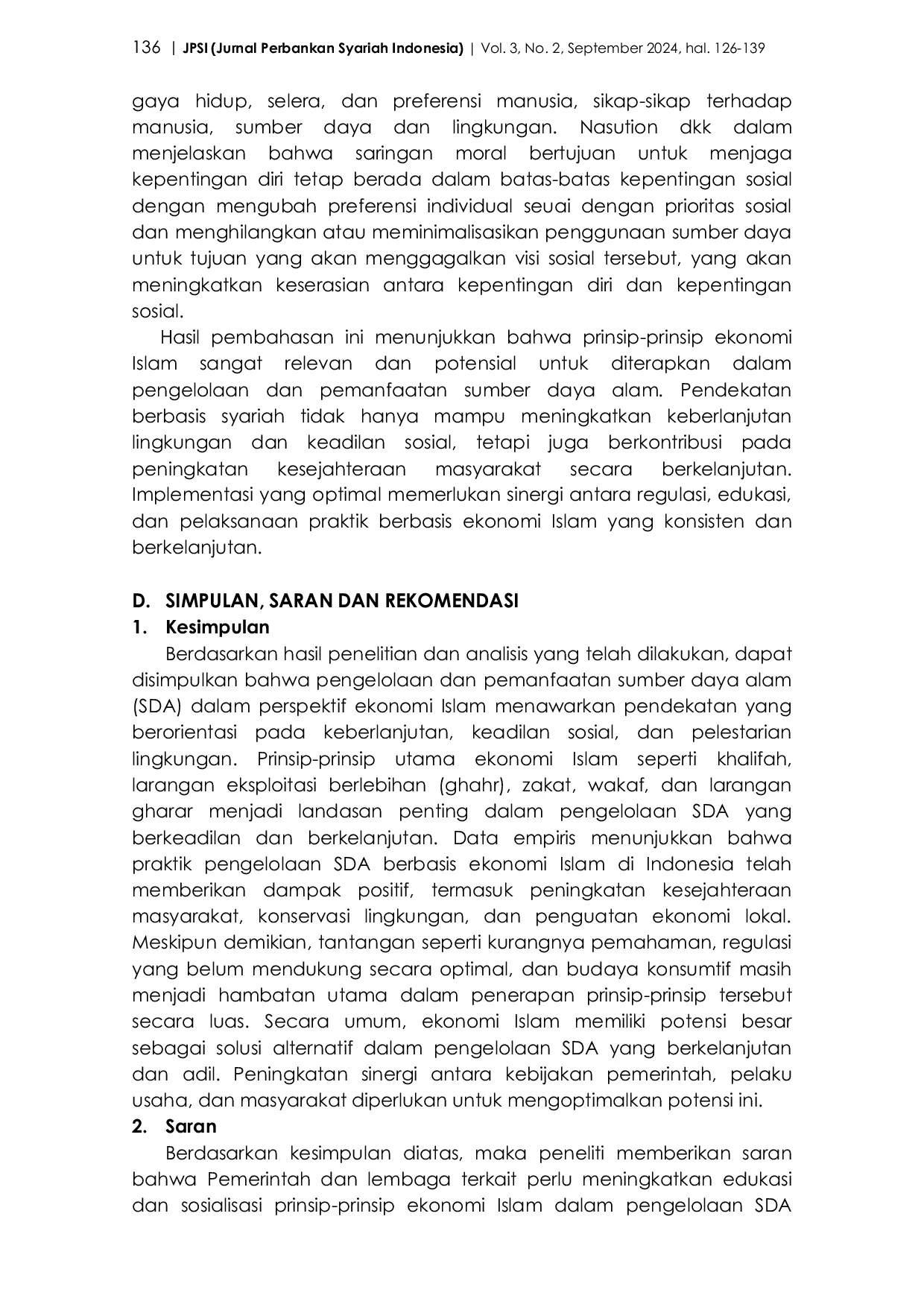 JURIS Pengelolaan Dan Pemanfaatan Sumber Daya Alam Dalam Perspektif Ekonomi Islam