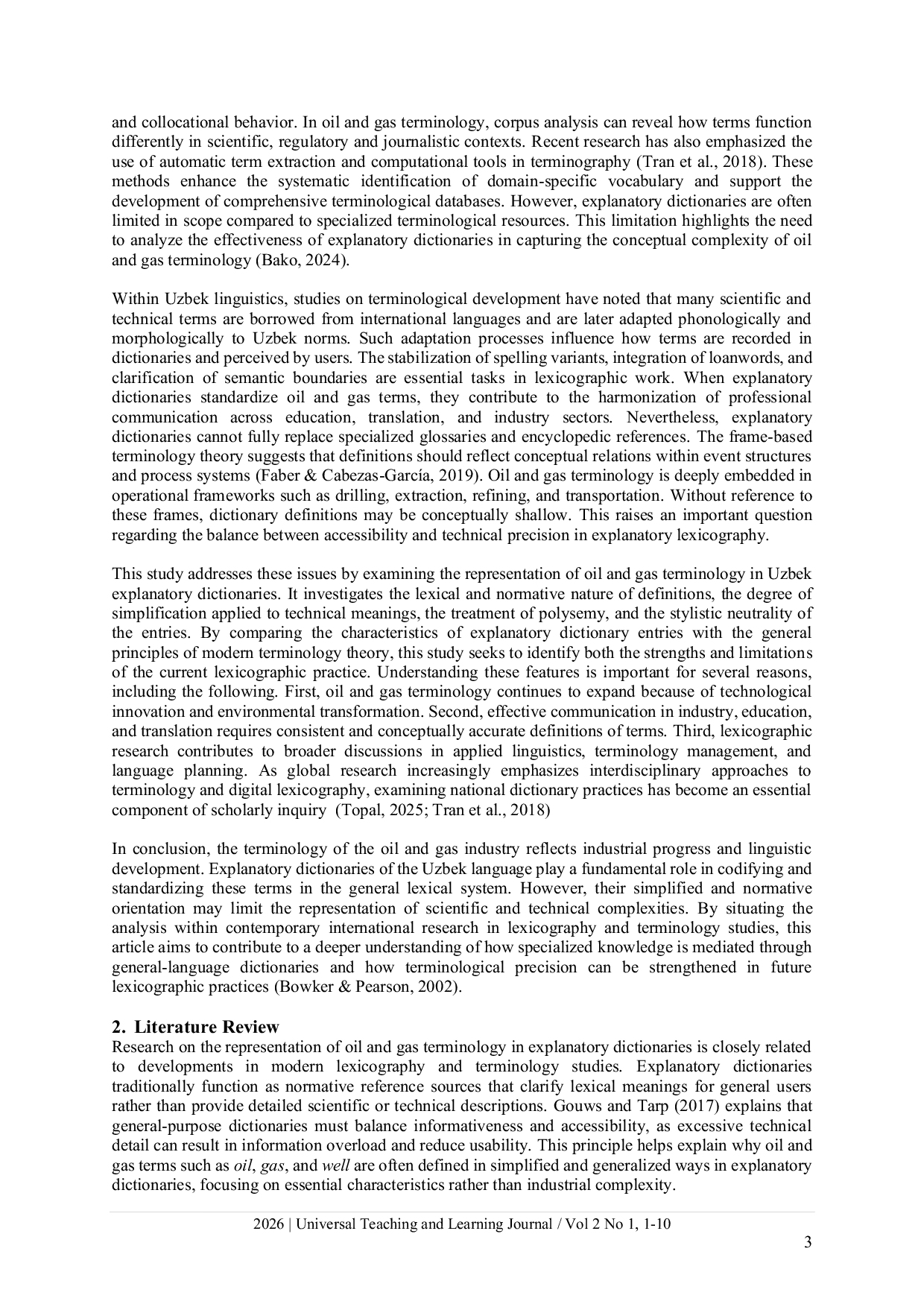 JURIS Oil and Gas Terminology in Explanatory Dictionaries