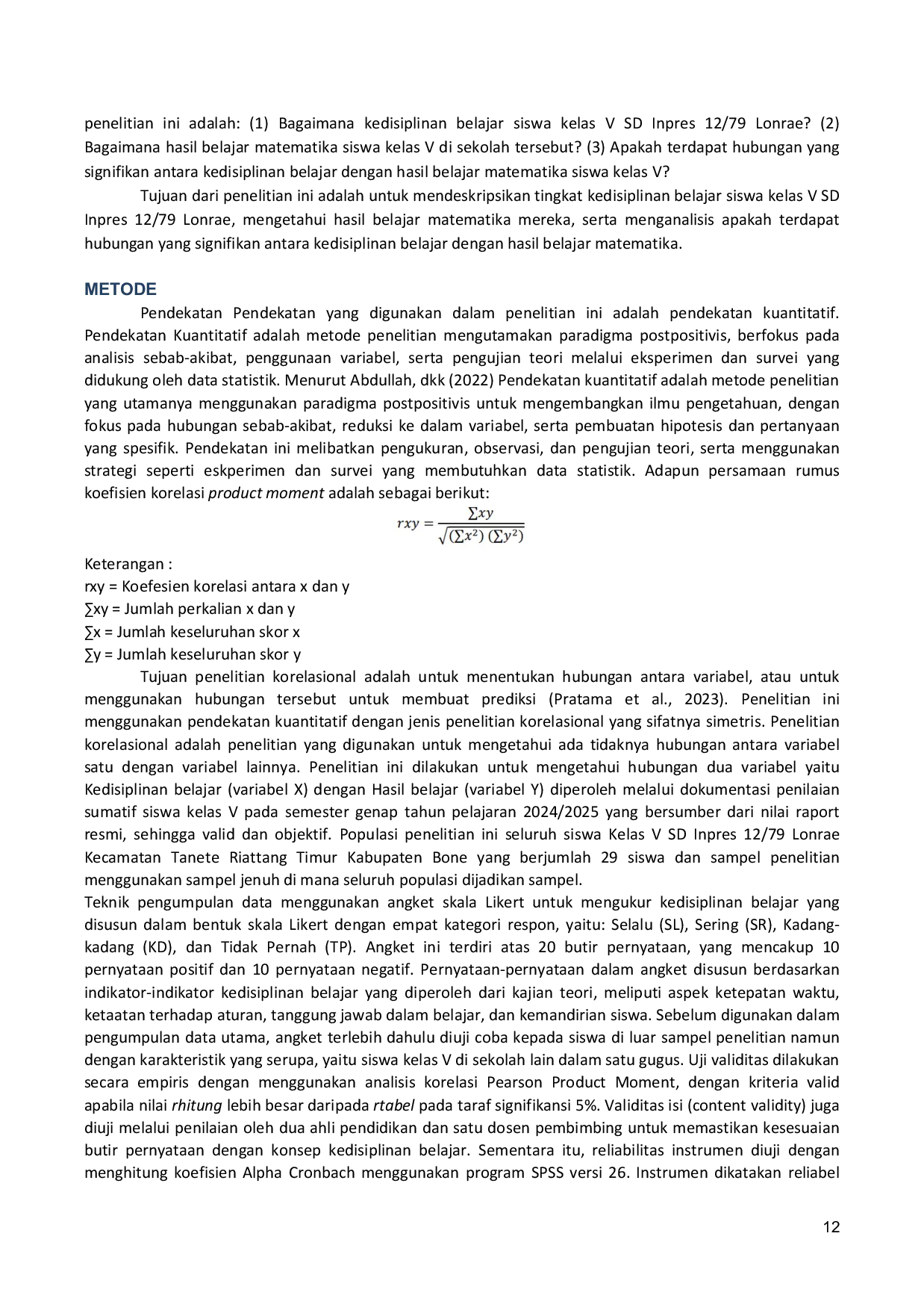 JURIS Hubungan Kedisiplinan Belajar Dengan Hasil Belajar Matematika Kelas V SD Inpres 12 79 Lonrae Kecamatan Tanete Riattang Timur Kabupaten Bone