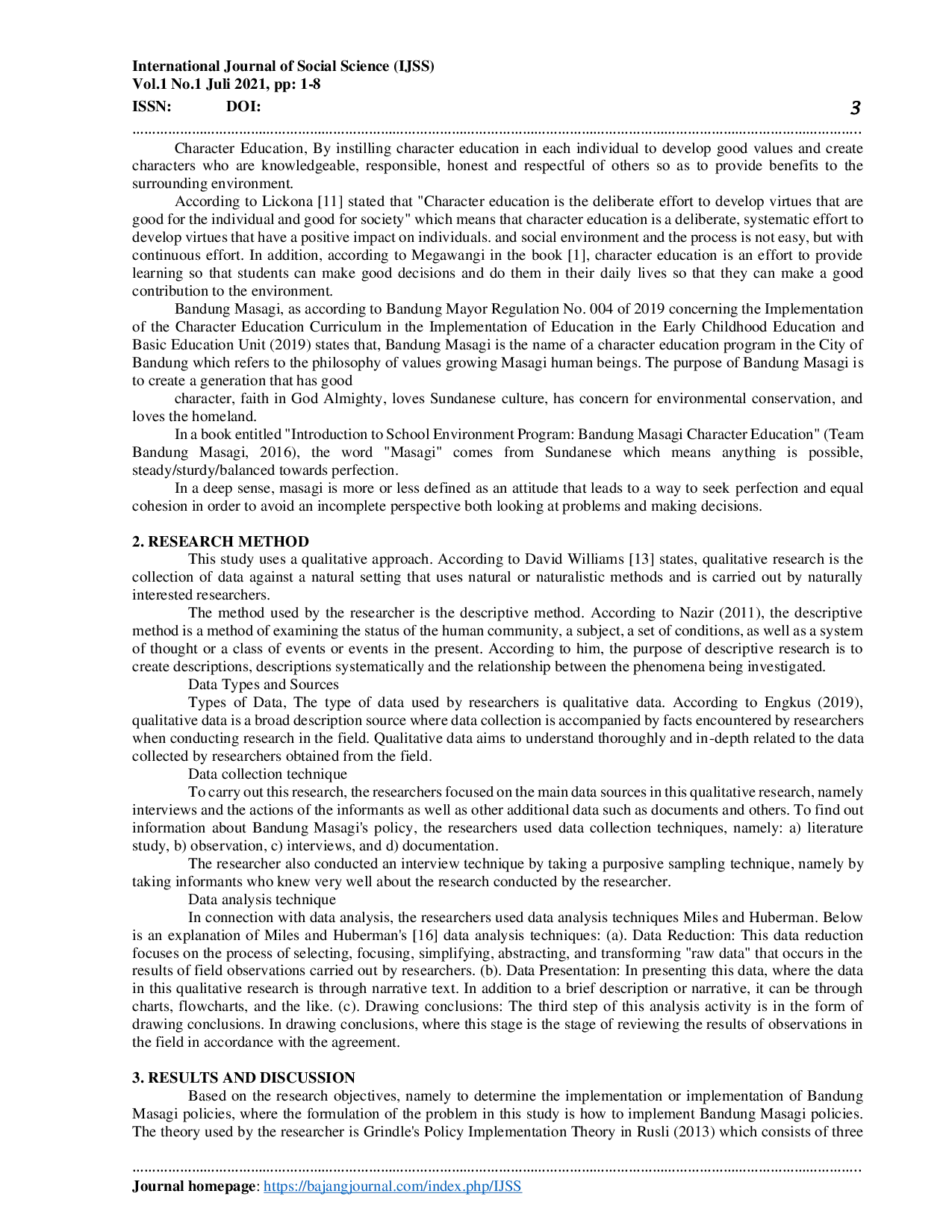 JURIS Implementation of the Bandung Masagi Policy in the Municipality of Bandung Indonesia