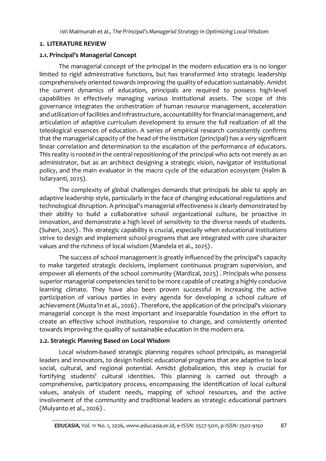 JURIS The Principal s Managerial Strategy in Optimizing Local Wisdom Extracurricular Activities in The Curriculum at SDN 006 Palaran