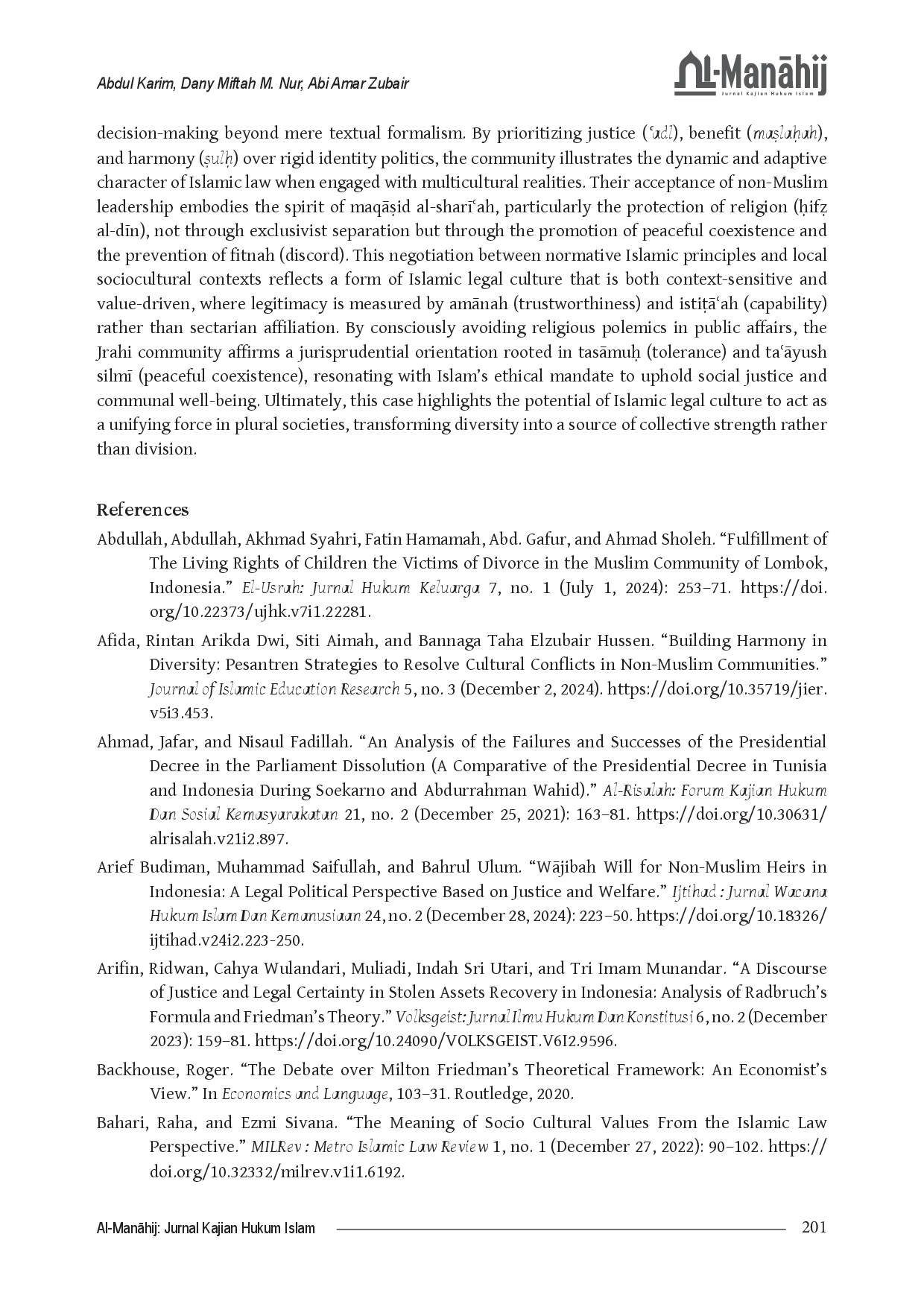 juris Negotiating Islamic Legal Culture Muslim Majority Participation under Non Muslim Leadership in Multicultural Villages