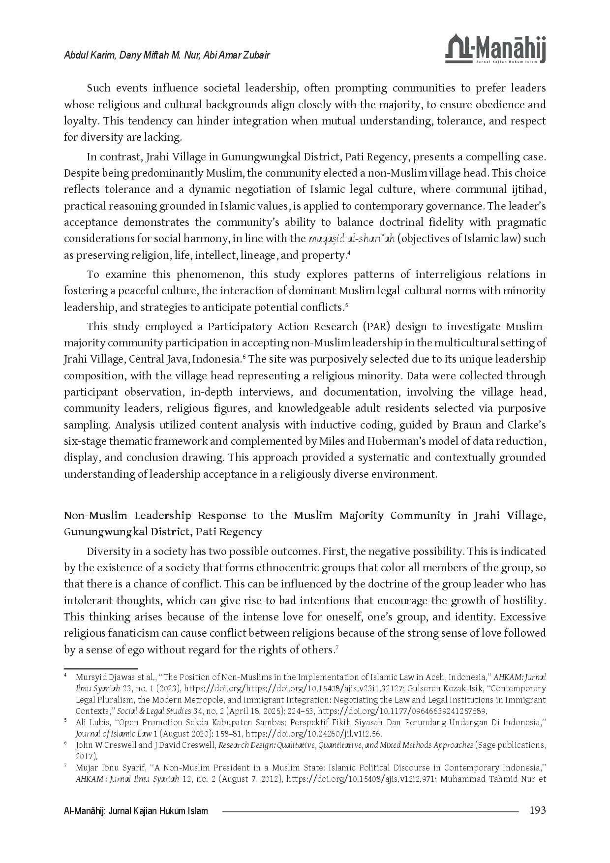 juris Negotiating Islamic Legal Culture Muslim Majority Participation under Non Muslim Leadership in Multicultural Villages