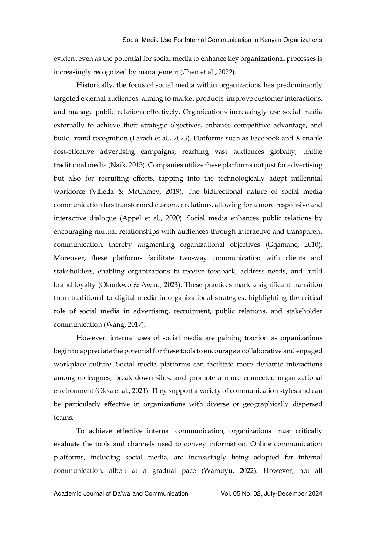 JURIS Social Media Use For Internal Communication In Kenyan Organizations