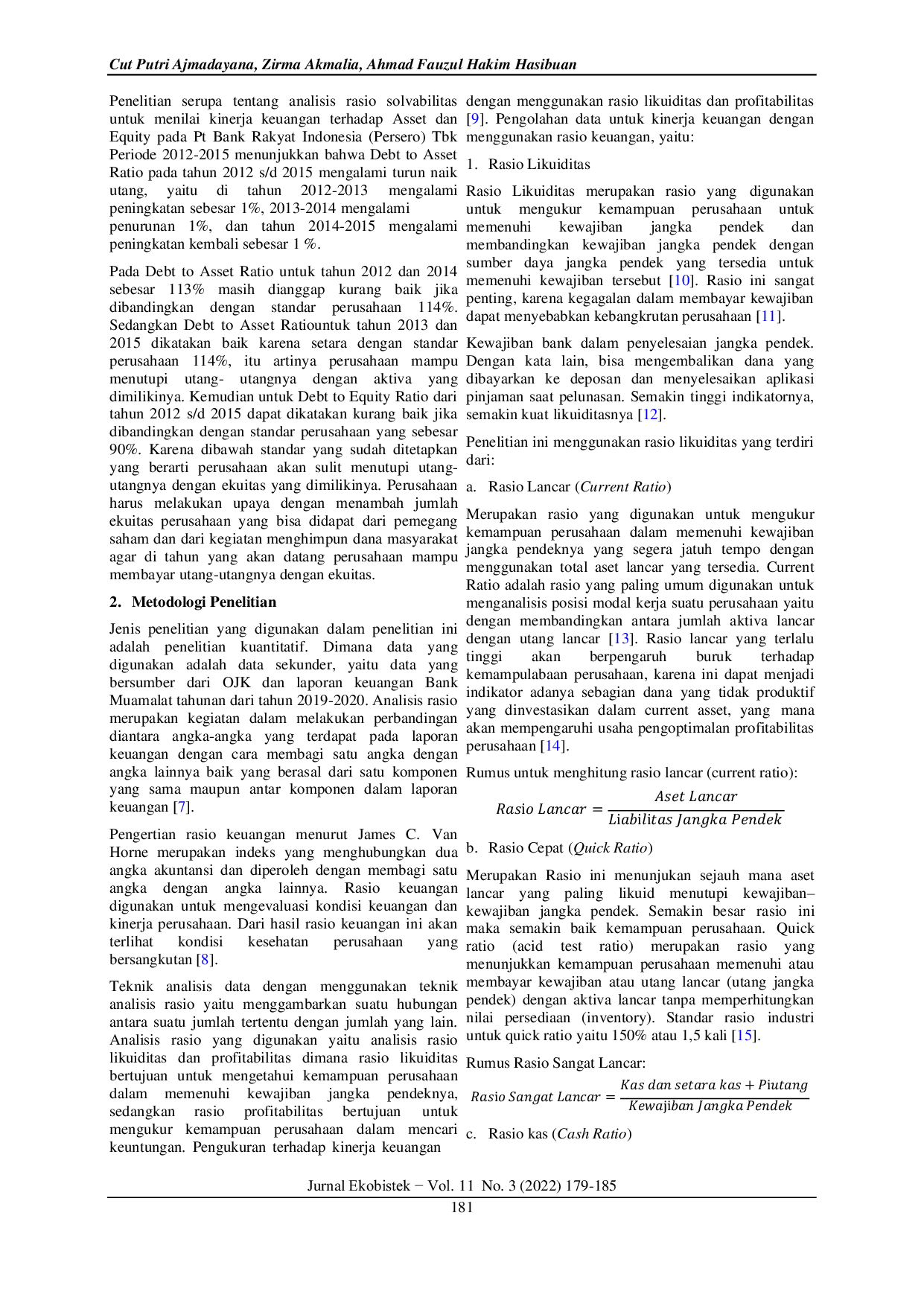 JURIS Analisis Rasio Likuiditas dan Solvabilitas pada Bank Muamalat Indonesia Periode 2019 2020