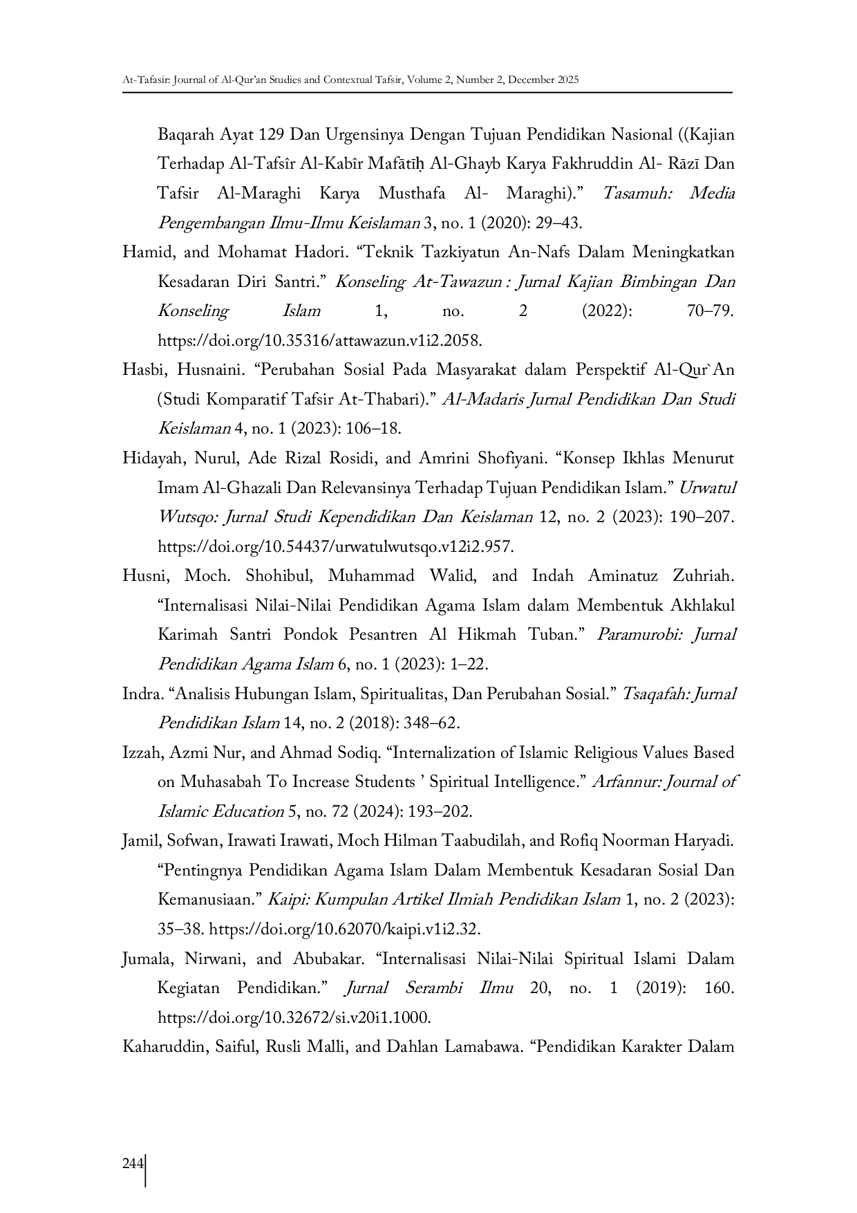 JURIS Reflection of Qs Ar Ra du 11 and Qs Al Anfal 53 Self Awareness as Social Piety