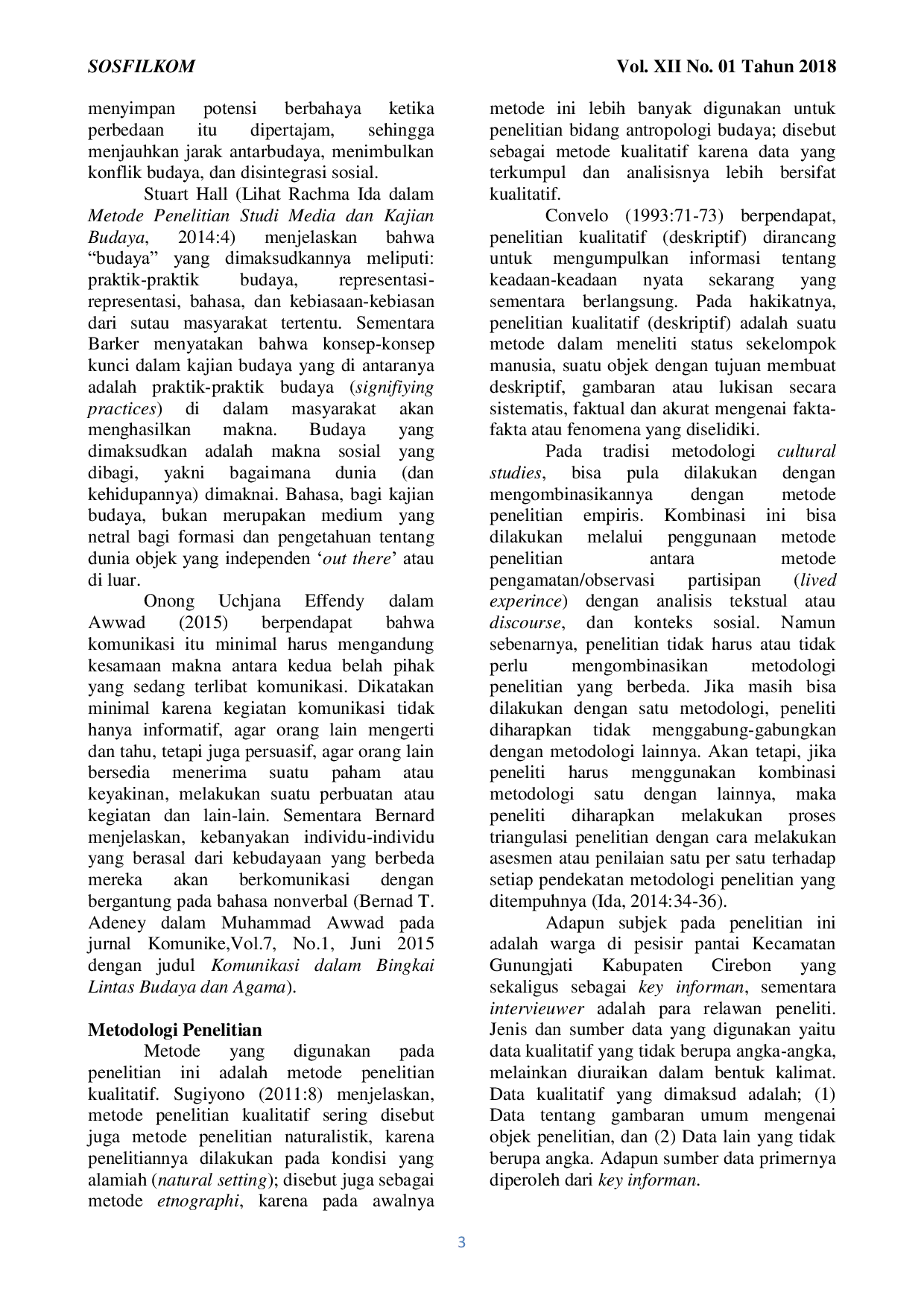 JURIS Ritualisasi Nadran Sebagai Sarana Komunikasi Antara Budaya dan Agama