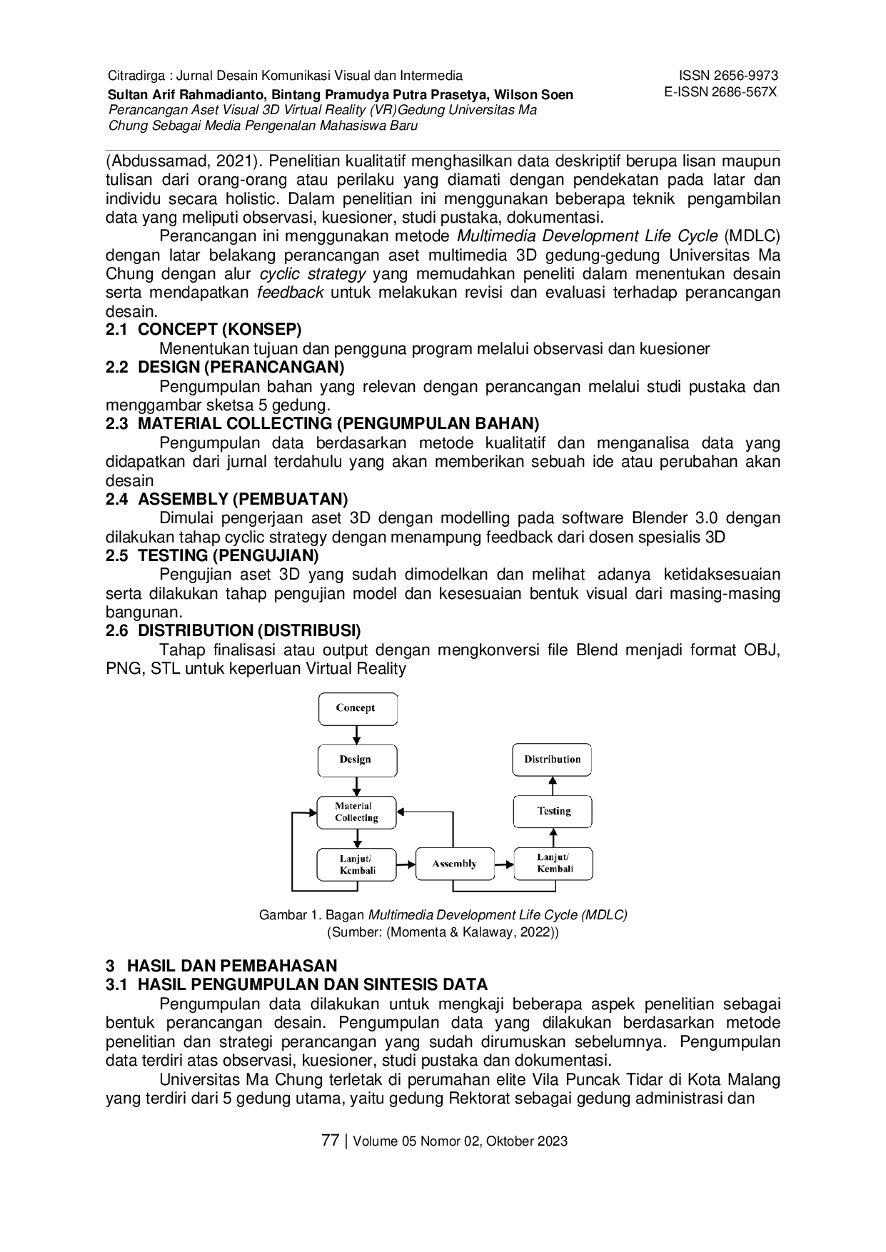 JURIS Perancangan Aset Visual 3D Virtual Reality VR Gedung Universitas Ma Chung Sebagai Media Pengenalan Mahasiswa Baru