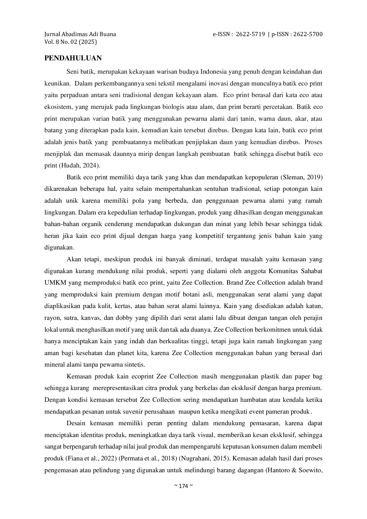 JURIS Penerapan Konsep Eco Friendly Pada Kemasan Kain Ecoprint Zee Collection