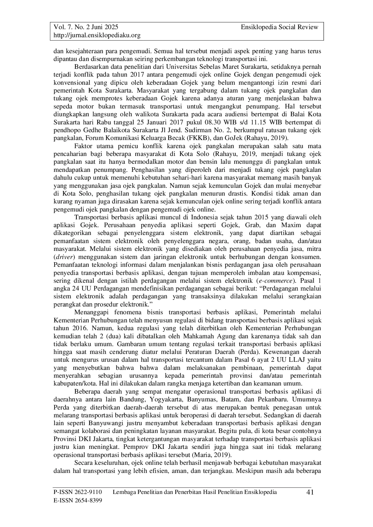 JURIS Transformasi Budaya Hukum Dalam Transisi Dari Ojek Konvensional Ke Ojek Online