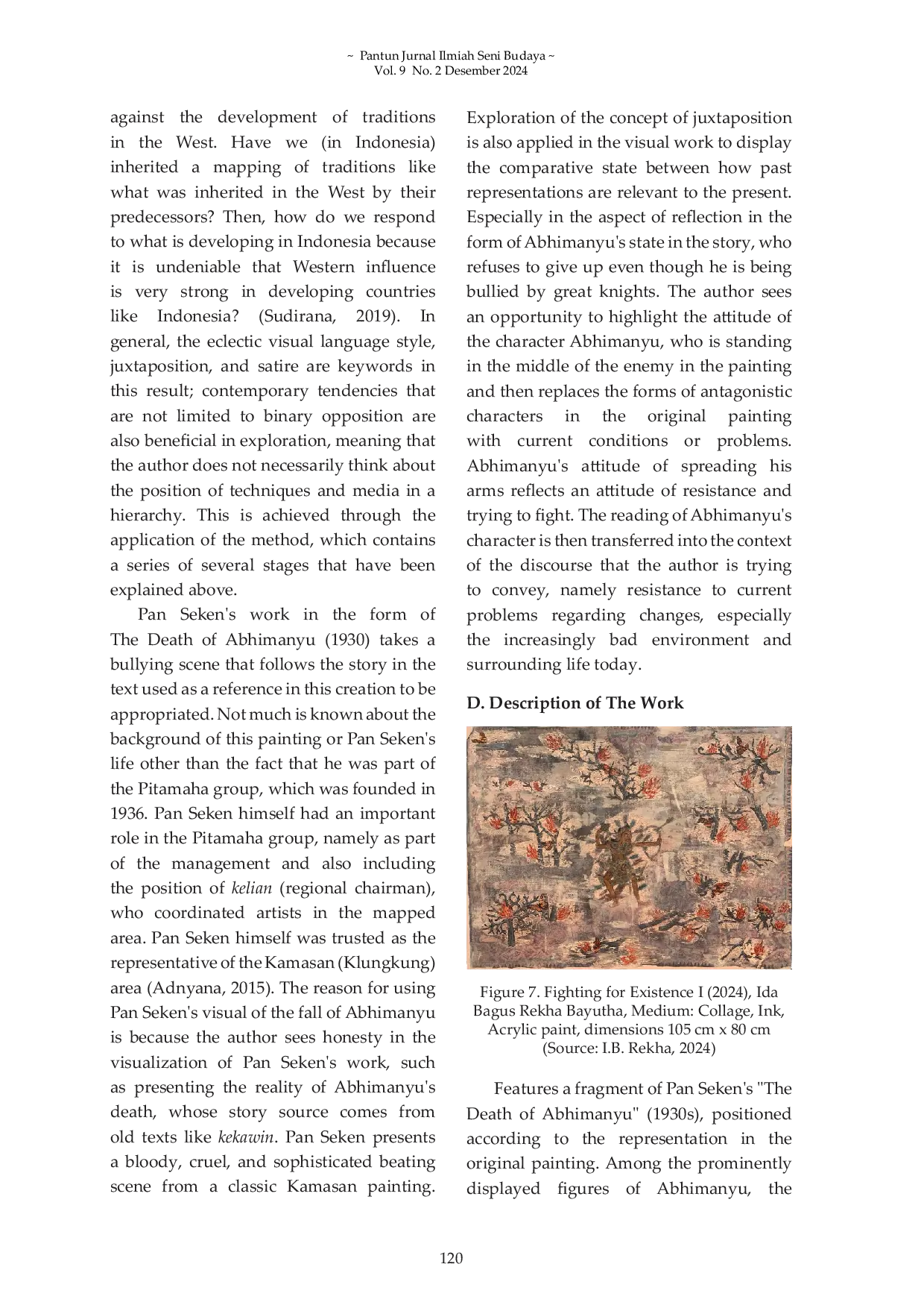 JURIS Visual Contemporary Painting Based on The Visual Appropriation of Abhimanyu s Death