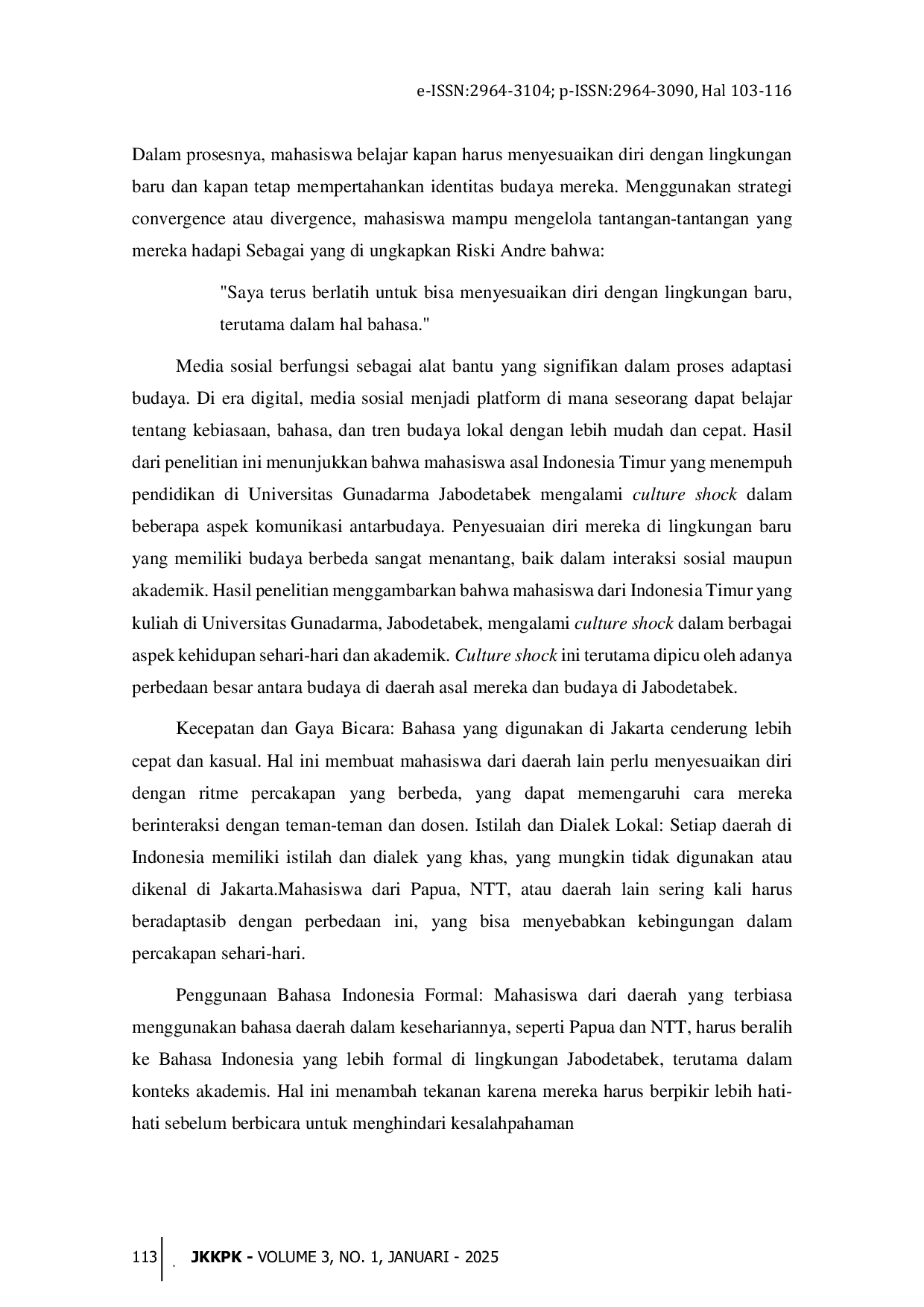 JURIS Komunikasi Antar Budaya Mahasiswa Universitas Gunadarma