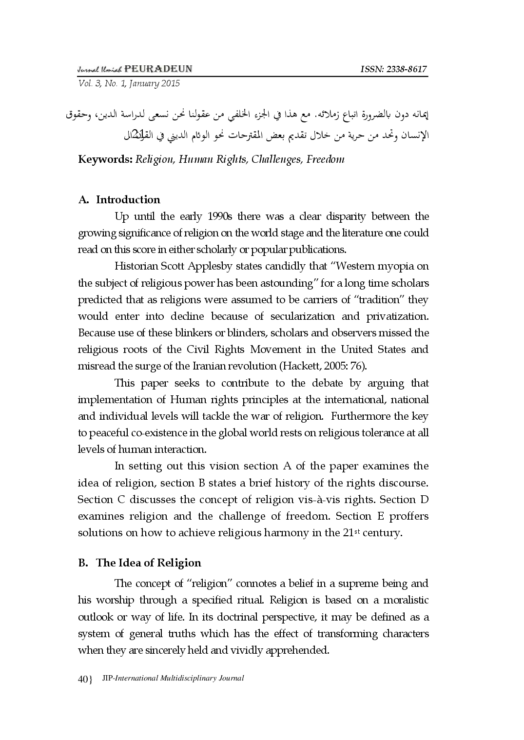 juris Religion Human Rights and the Challenges of Freedom