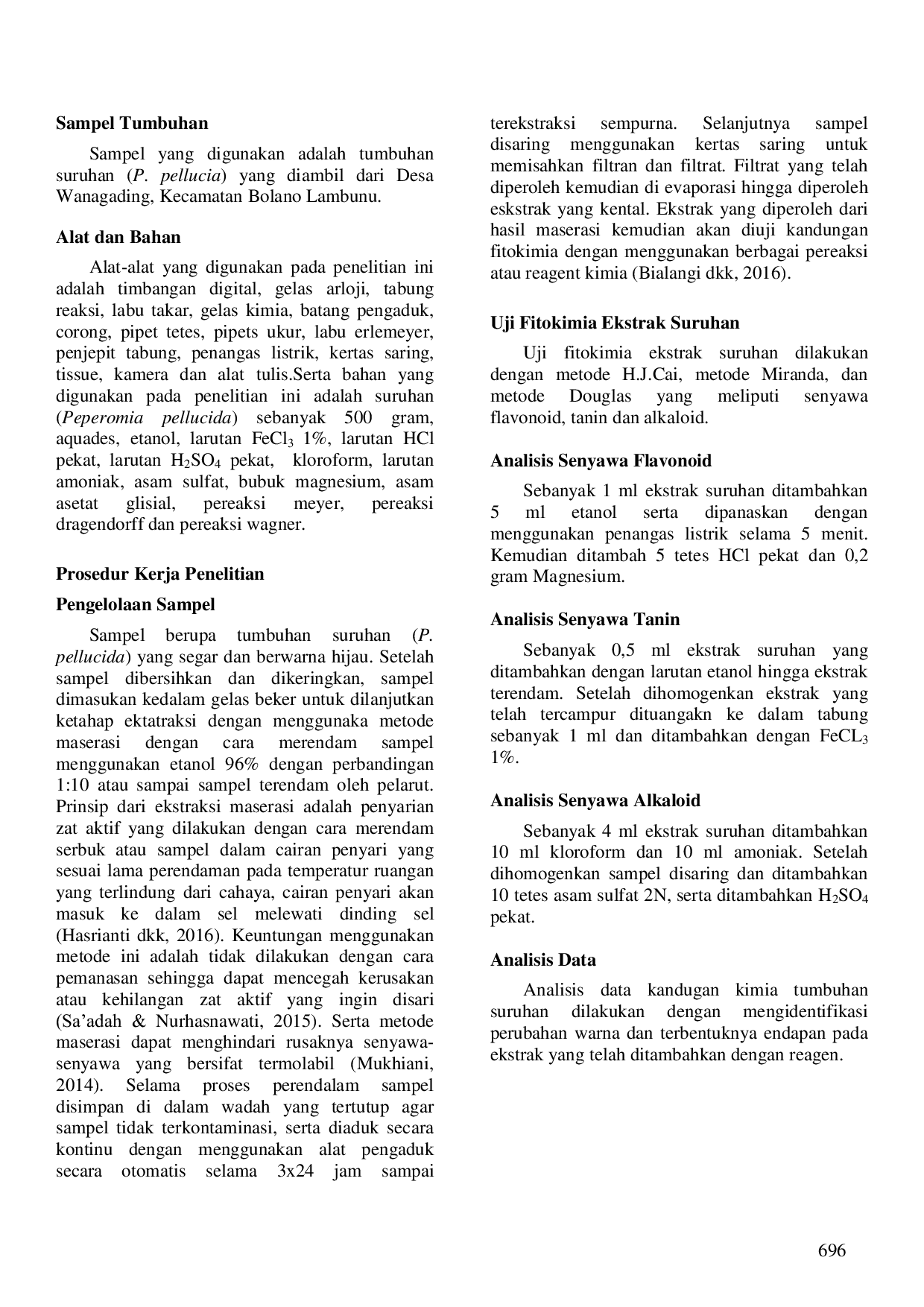 JURIS Analisis Kandungan Kimia Tumbuhan Suruhan Peperomia pellucida Sebagai Obat Herbal