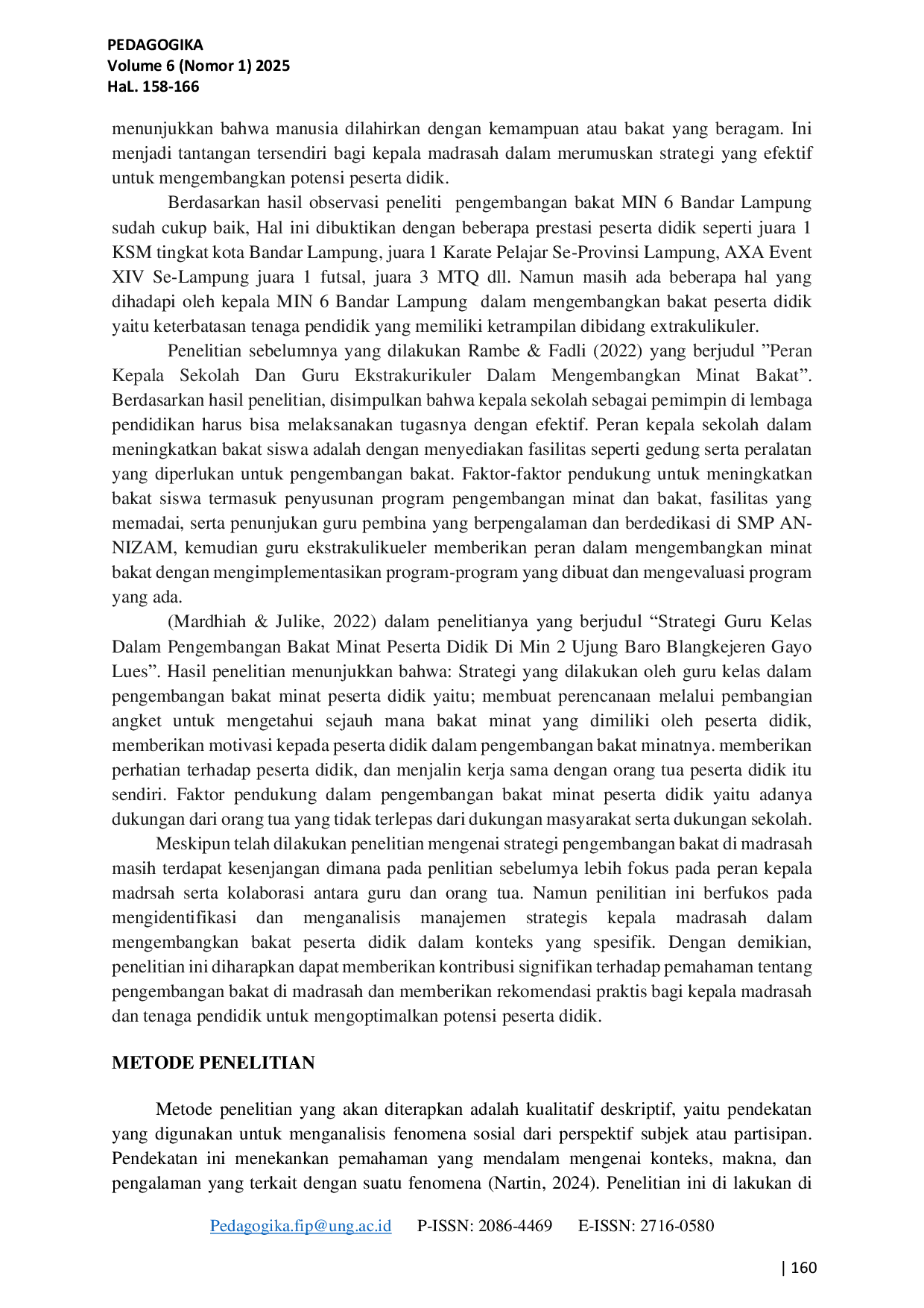 JURIS Manajemen Strategis Kepala Madrasah Dalam Mengembangan Bakat Peserta Didik