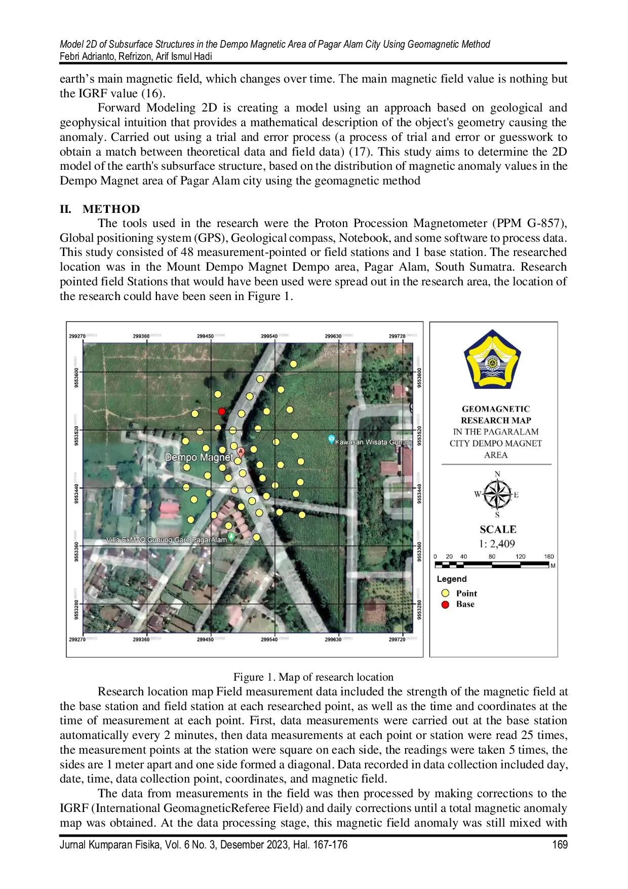 JURIS Model 2D of Subsurface Structures in the Dempo Magnetic Area of Pagar Alam City Using Geomagnetic Method