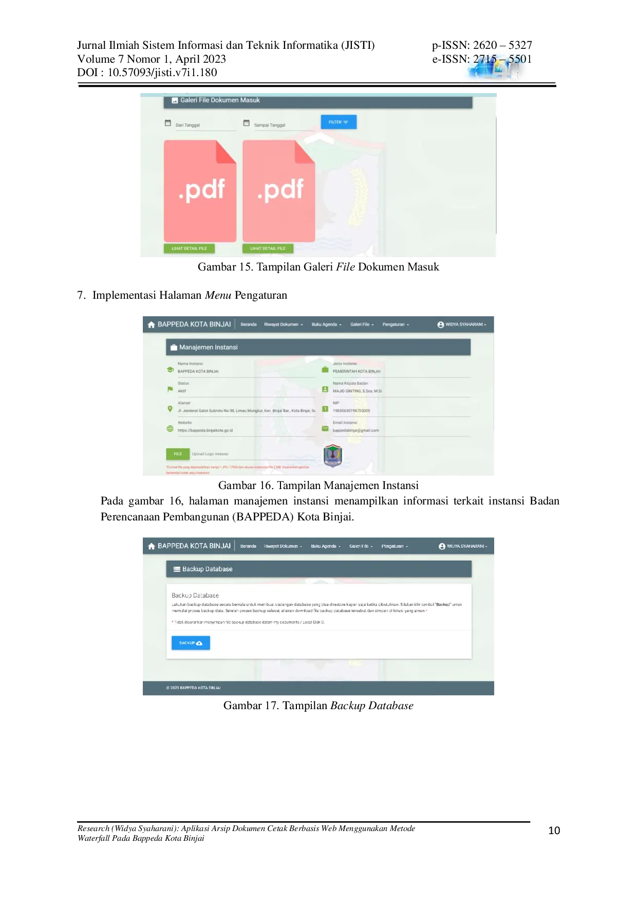 JURIS Aplikasi Arsip Dokumen Cetak Berbasis Web Menggunakan Metode Waterfall Pada Bappeda Kota Binjai