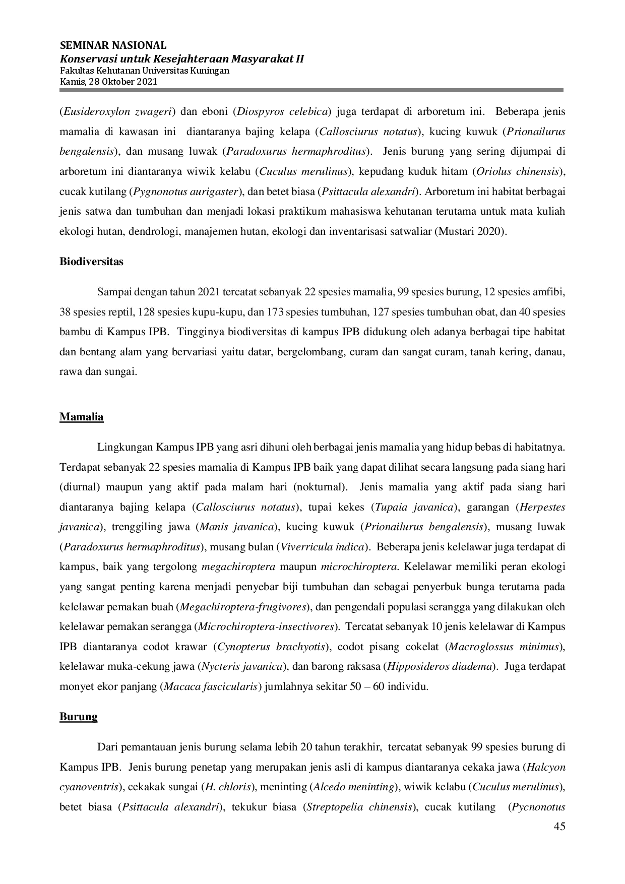 JURIS Biodiversitas Pilar Utama Green Campus IPB University