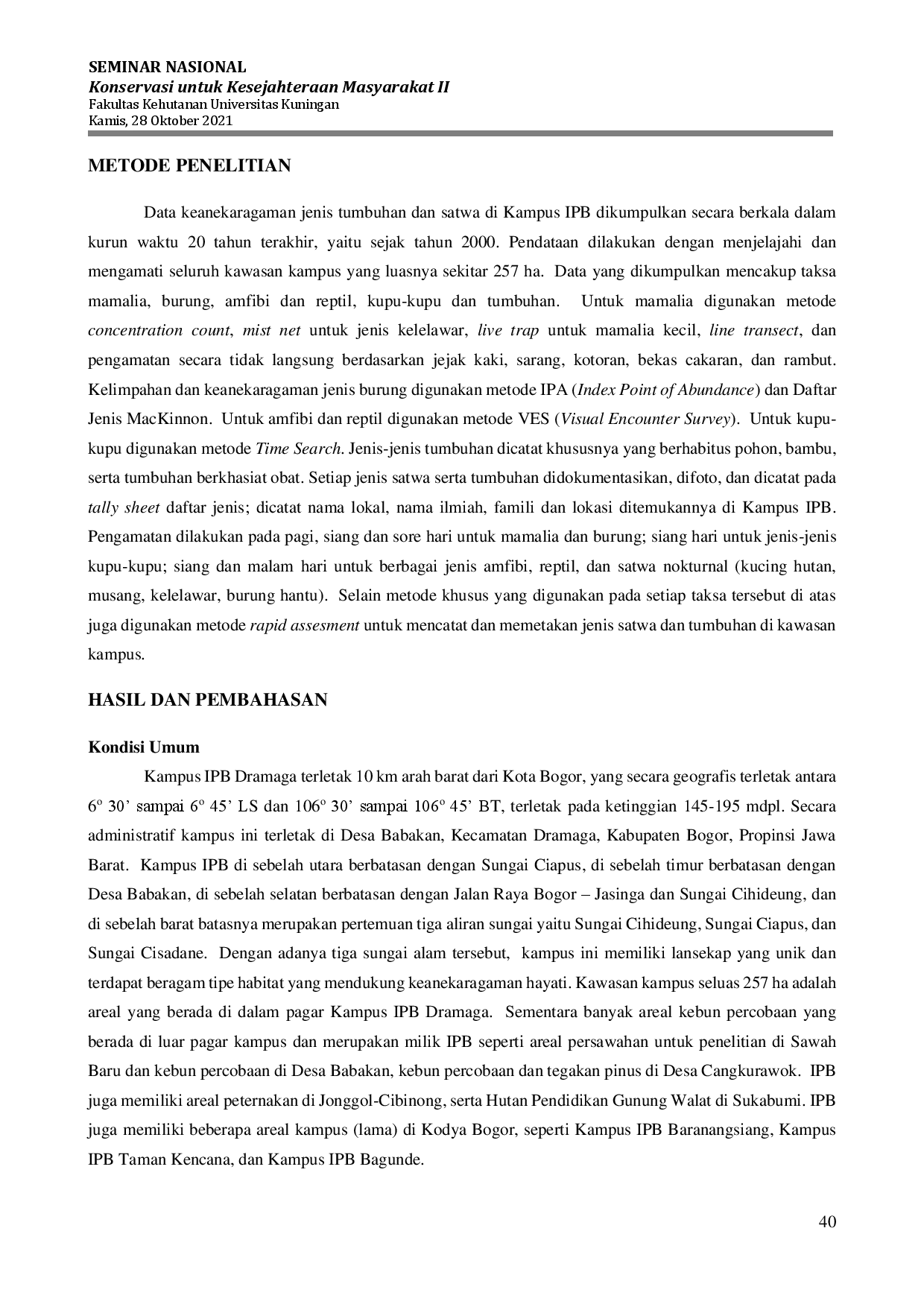 juris Biodiversitas Pilar Utama Green Campus IPB University