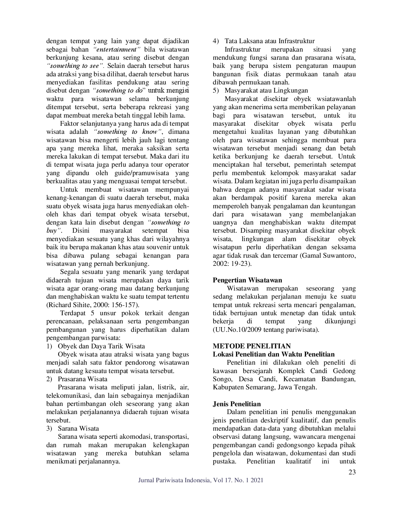 juris Upaya Pengembangan Candi Gedongsongo Sebagai Daya Tarik Wisata Di Desa Candi Kecamatan Bandungan