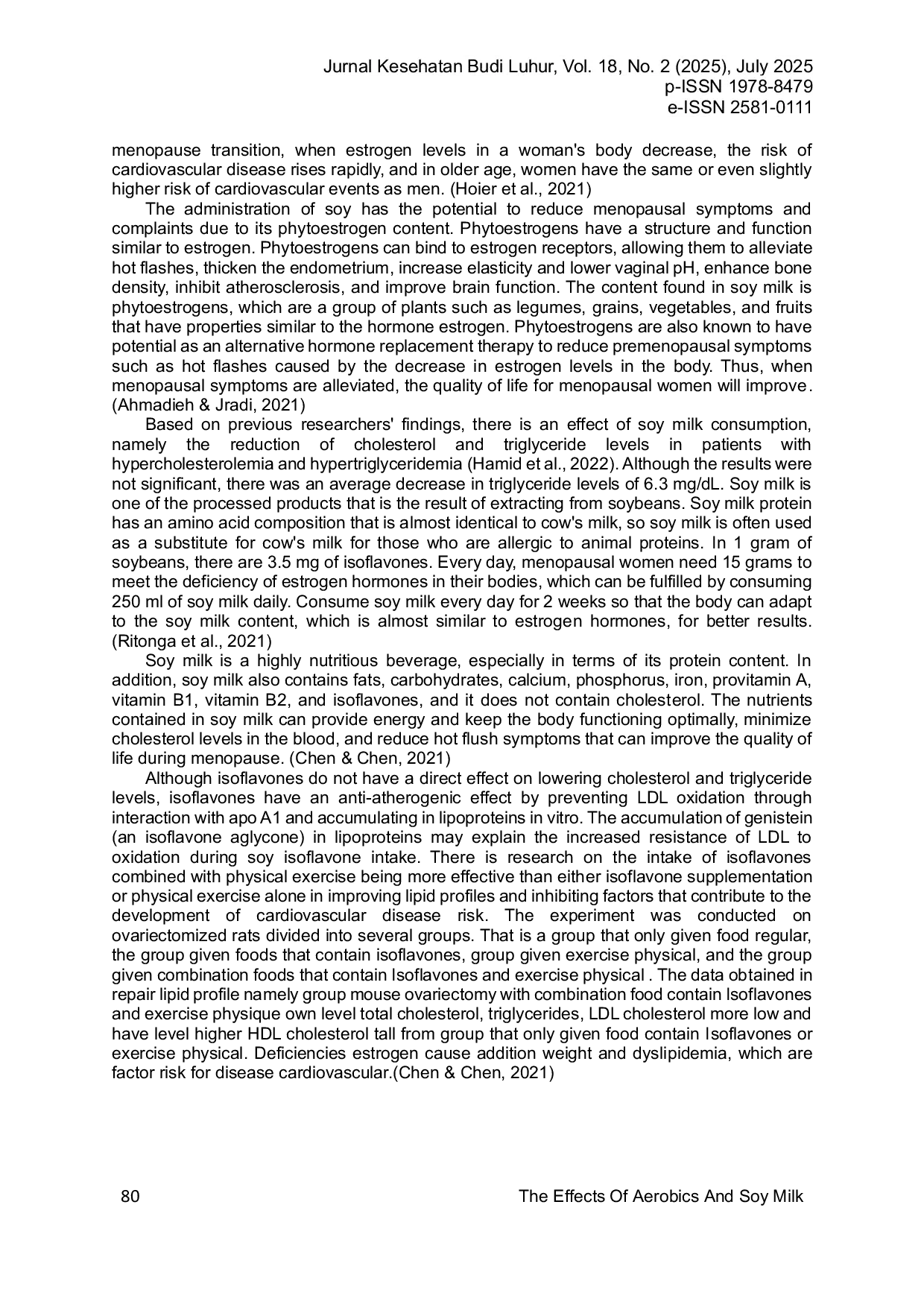 JURIS The Effects of Aerobics And Soy Milk on Triglycerides and Menopausal Symptoms