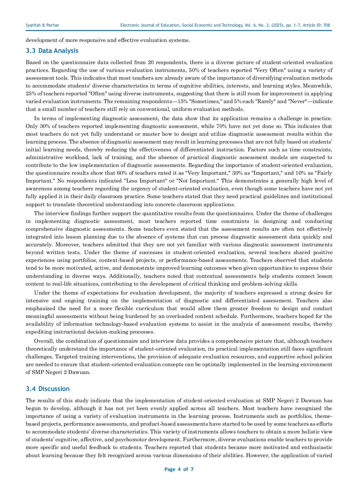 JURIS Reactualization of Student Oriented Educational Evaluation A Pedagogical Perspective in Junior High School A Mini Research Exploring Student Oriented Educational Evaluation Practices at SMP Negeri 2