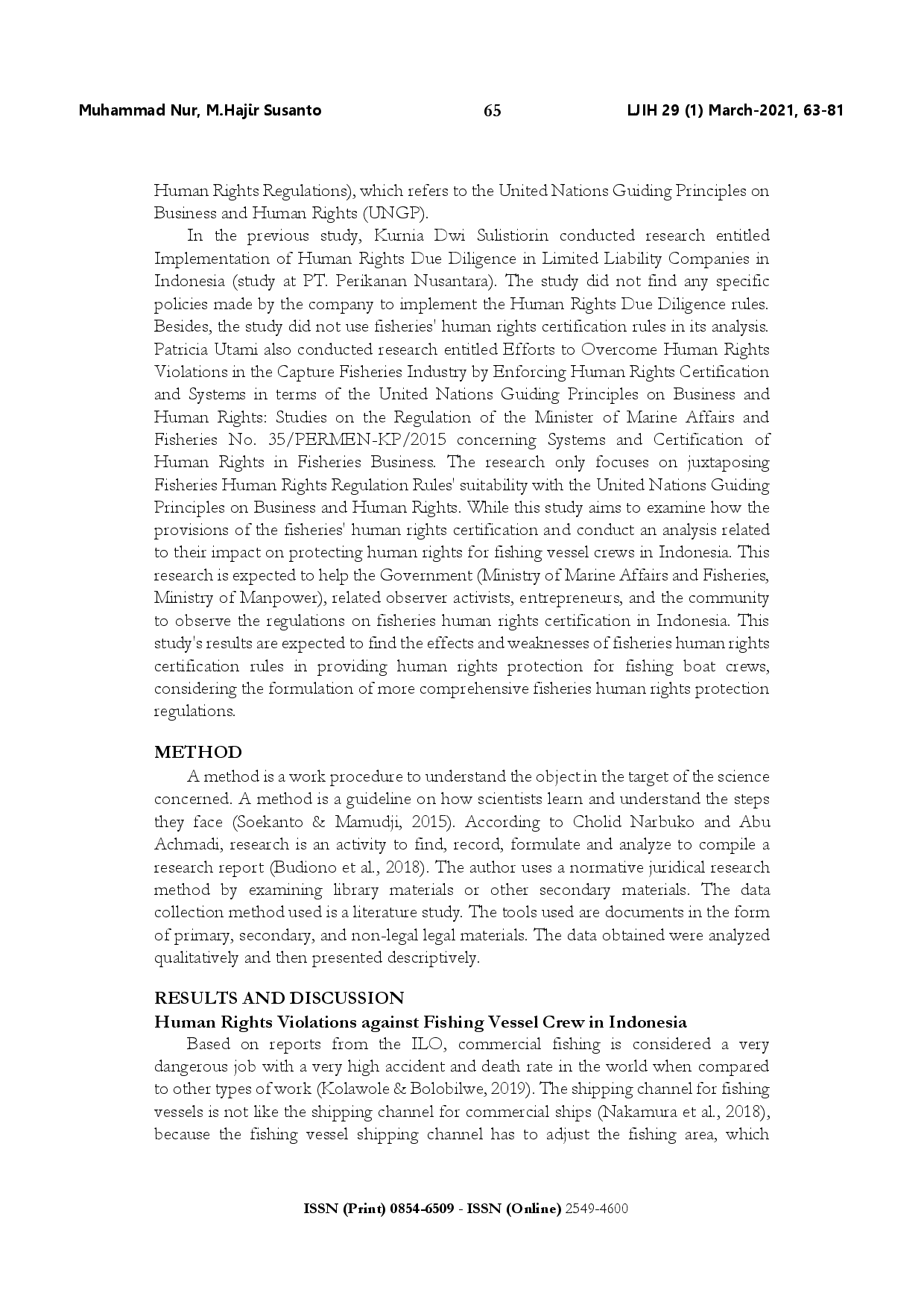 juris Certification of fisheries human rights and its impact to protecting the rights of fishing vessel crew